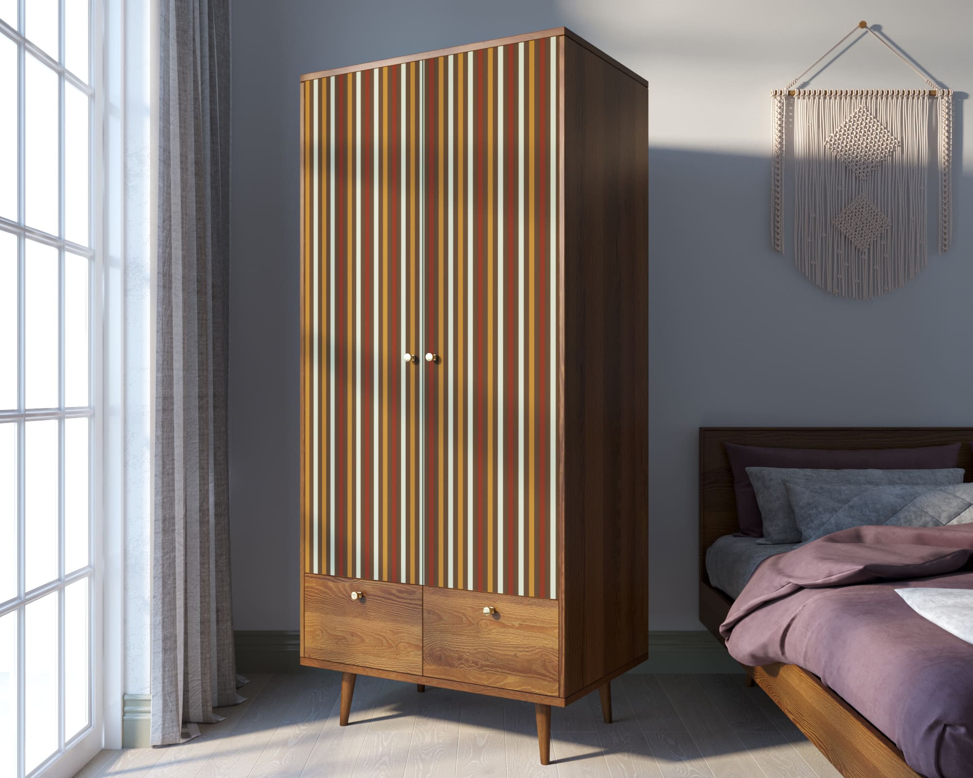 фото Шкаф двухстворчатый "Berber" принт 20 арт BB16/Print_20