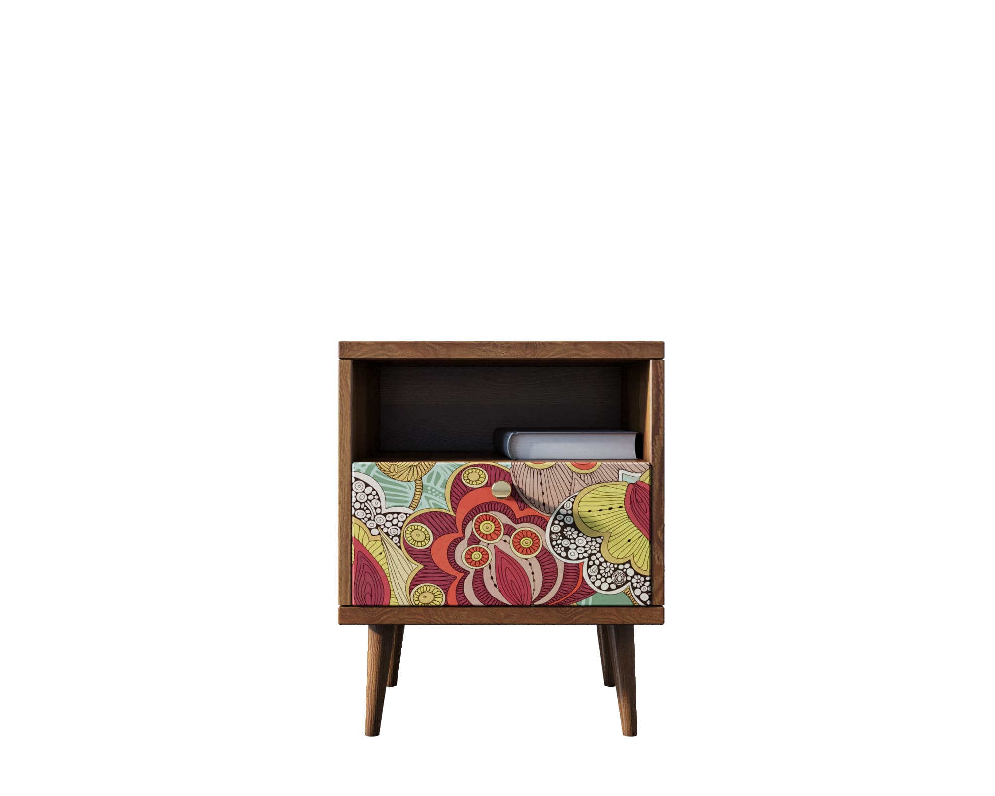 заказать Тумбочка "Berber" с одним ящиком 6 принт арт BB06/Print_06, разноцветная