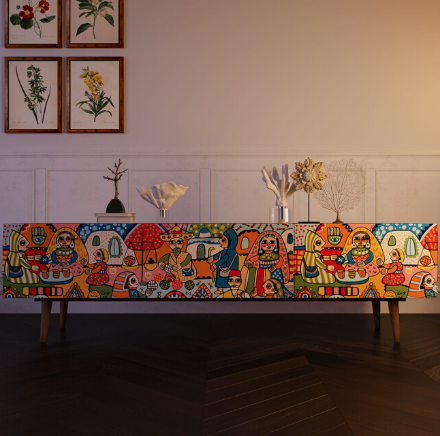 купить Комод "Berber" с ящиками низкий под TV принт 1 арт BB19/Print_01 в Москве купить Комод "Berber" с ящиками низкий под TV принт 1 арт BB19/Print_01