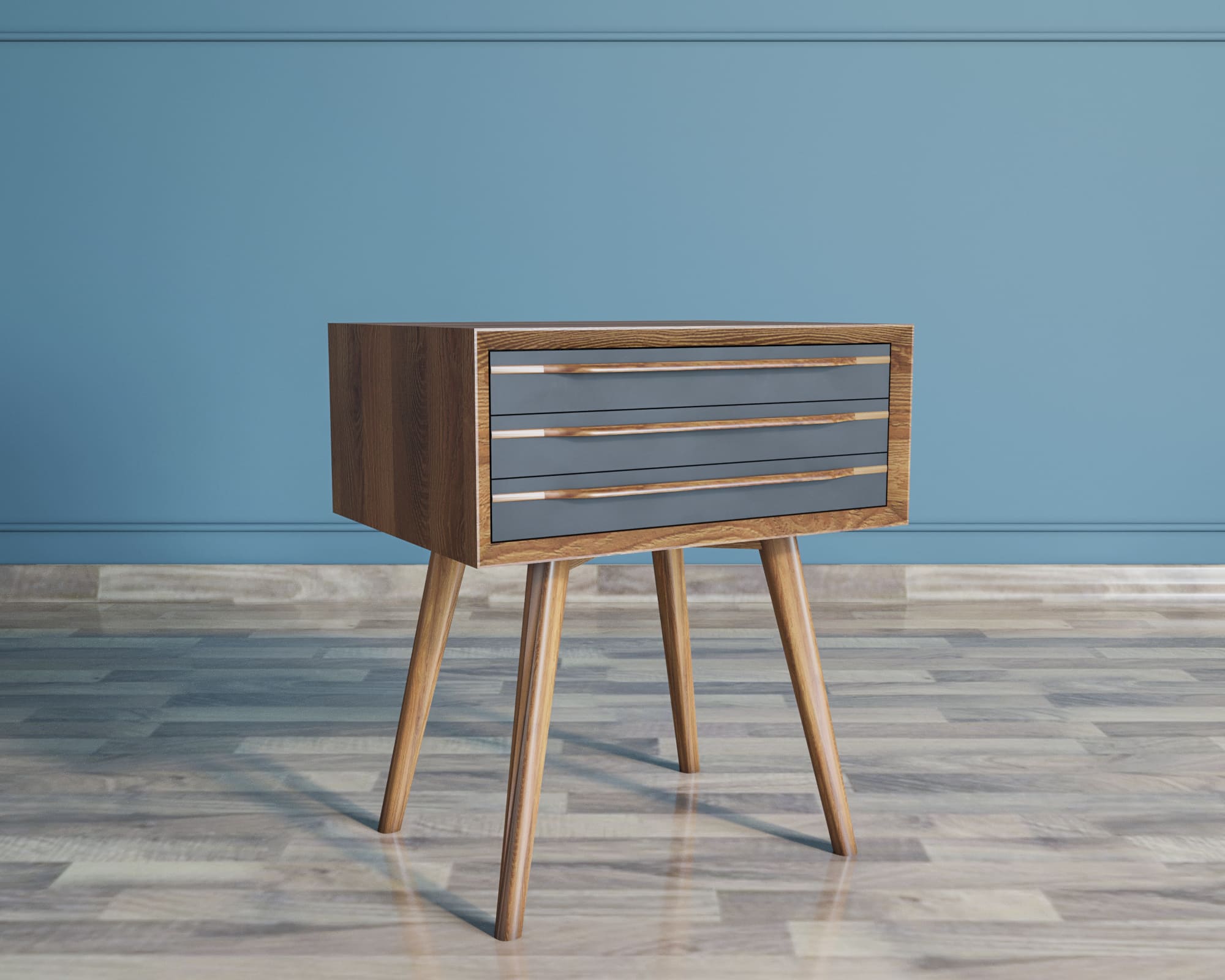 Тумба для прихожей "Bruni Black" с тремя ящиками в интернет-магазине