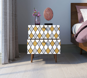 купить Тумбочка "Berber" с двумя ящиками 22 принт арт BB03/Print_22, разноцветная