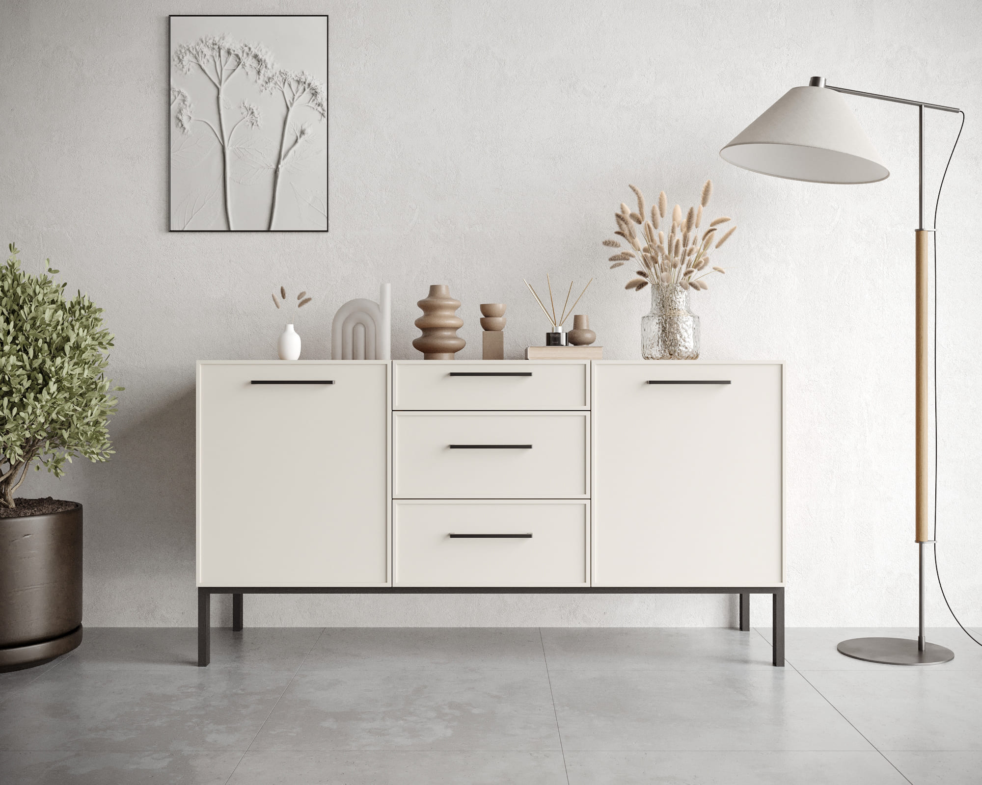 Комод две дверки и три ящика "Nicole" арт NEM08 в интернет-магазине