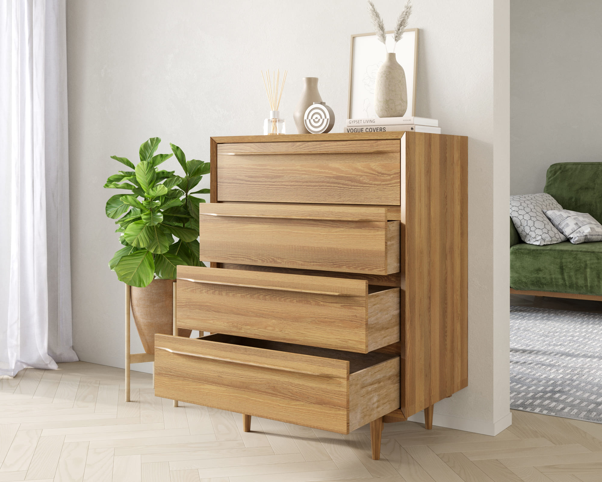 купить Комод в Скандинавском стиле "Bruni" на четыре ящика арт BR08