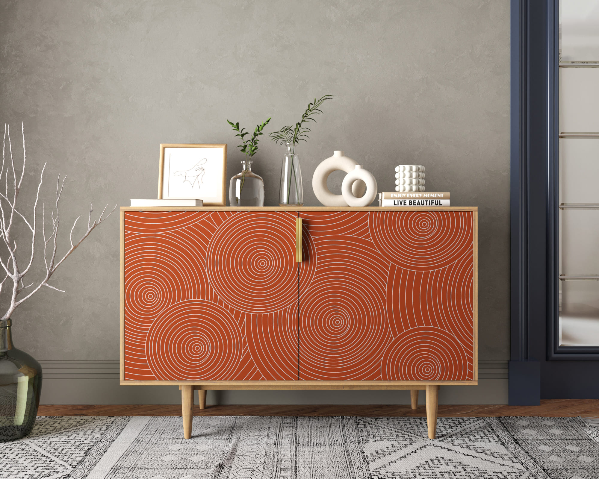 Комод с двумя дверками "Line" R18/red в интернет-магазине