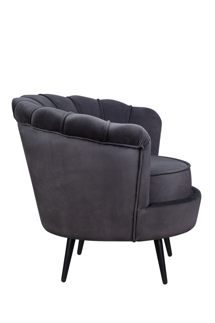 заказать Низкое кресло ракушка Pearl черный на черных ножках