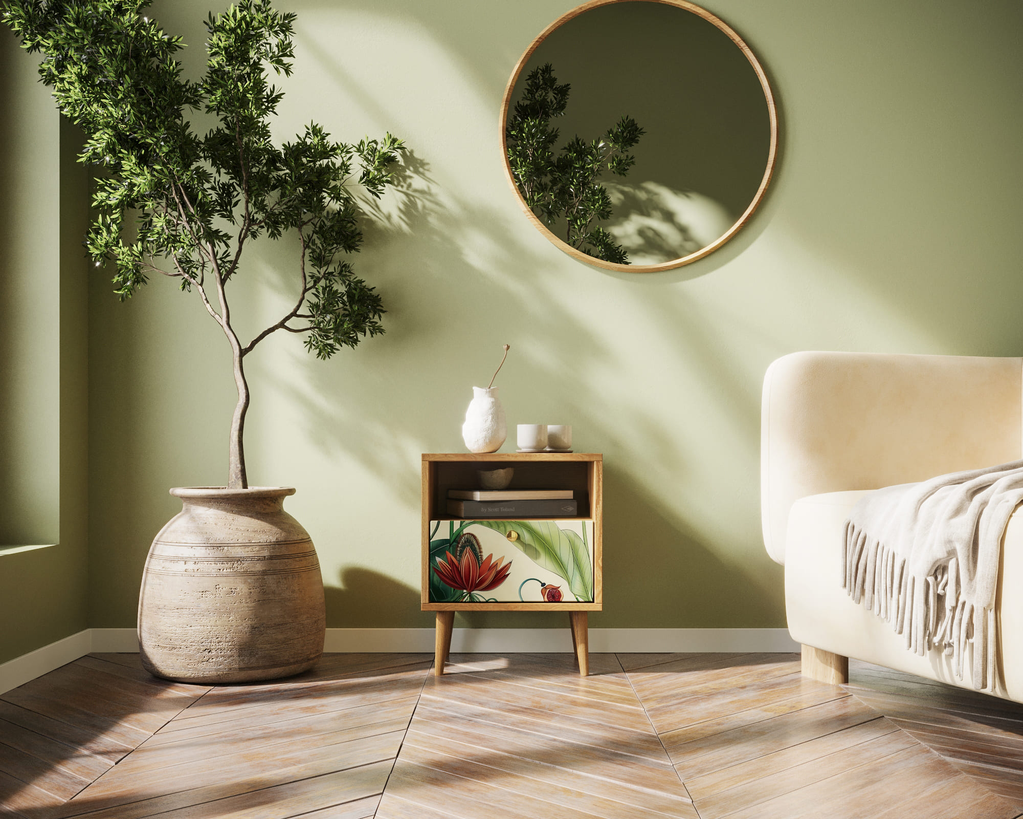 Тумбочка "Berber" с одним ящиком арт BB06/Print_55 в интернет-магазине