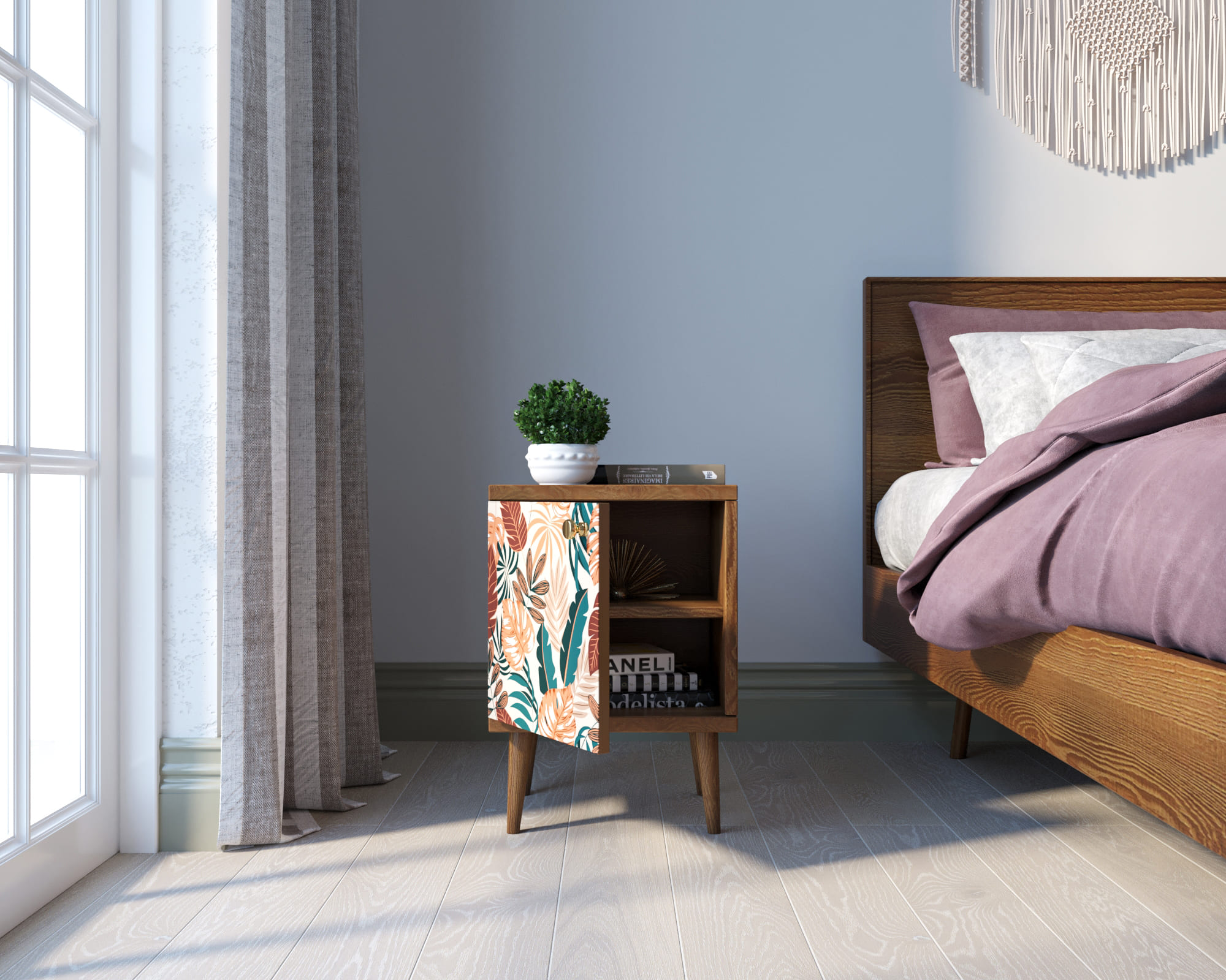 купить Тумбочка "Berber" с дверкой 25 принт арт BB21/Print_25, разноцветная в Москве купить Тумбочка "Berber" с дверкой 25 принт арт BB21/Print_25, разноцветная