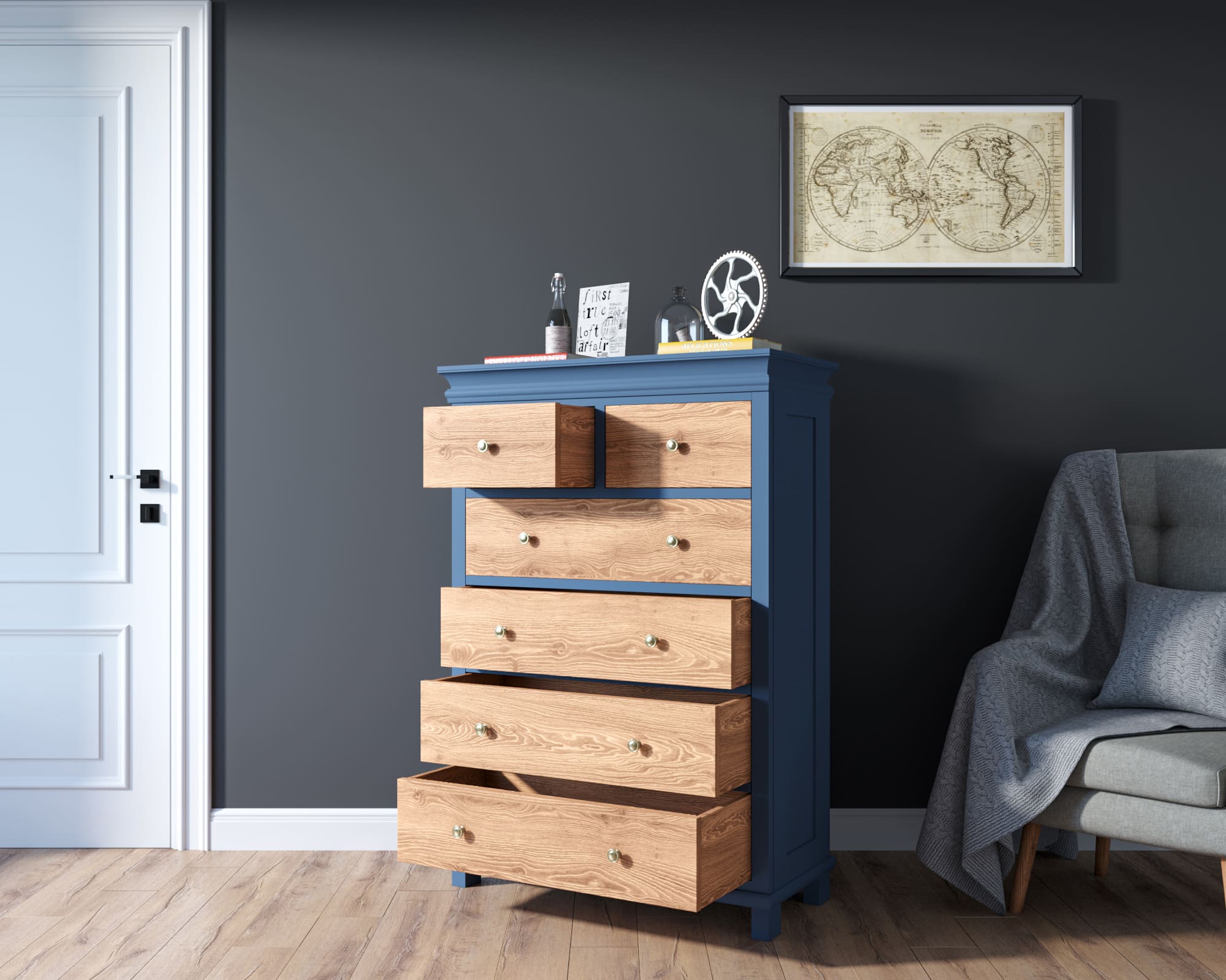 купить Комод "Jules Verne" высокий из ясеня арт JV35ETGBY