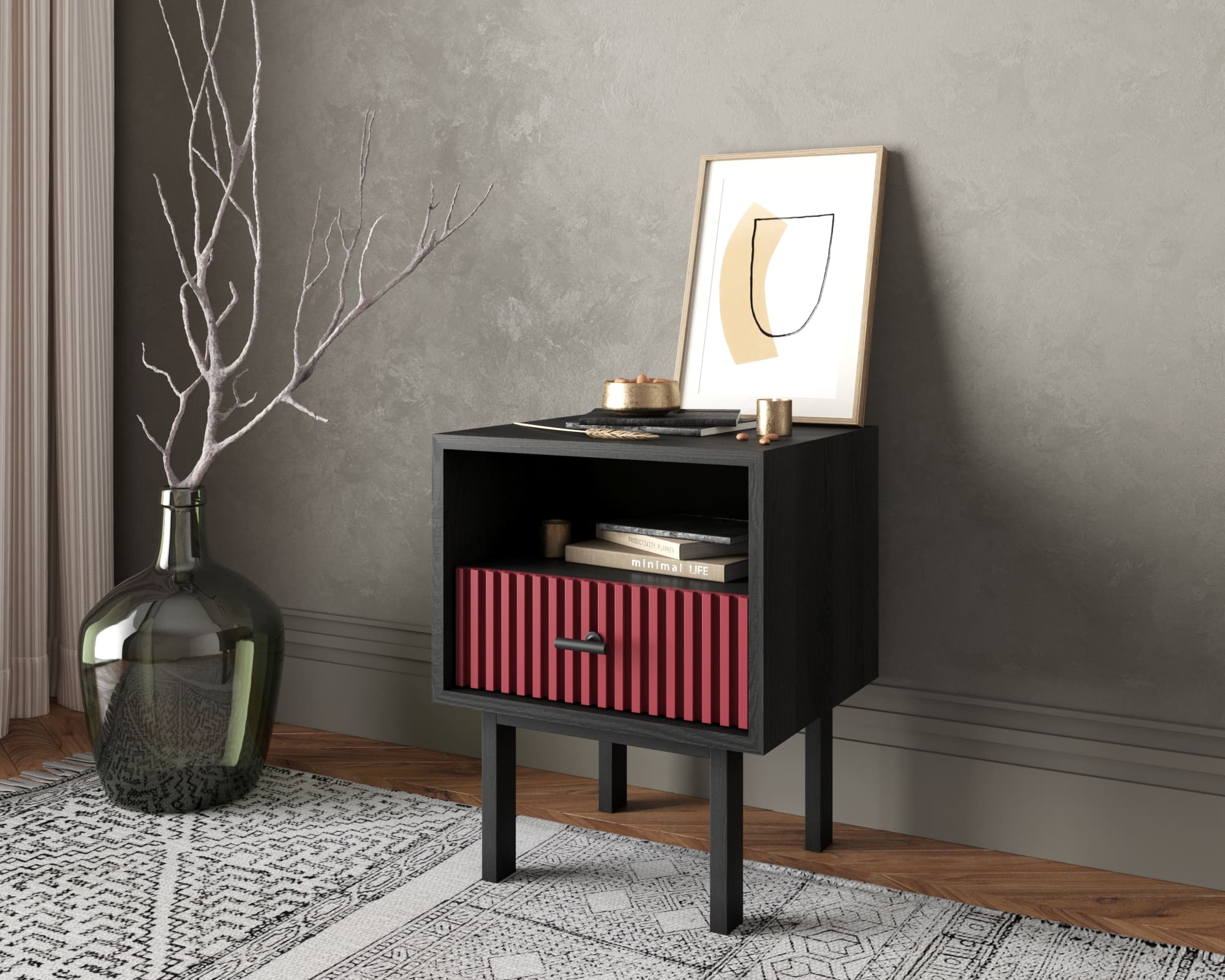 заказать Тумбочка с нижним ящиком "Emerson" арт EM17/red/L в Москве заказать Тумбочка с нижним ящиком "Emerson" арт EM17/red/L