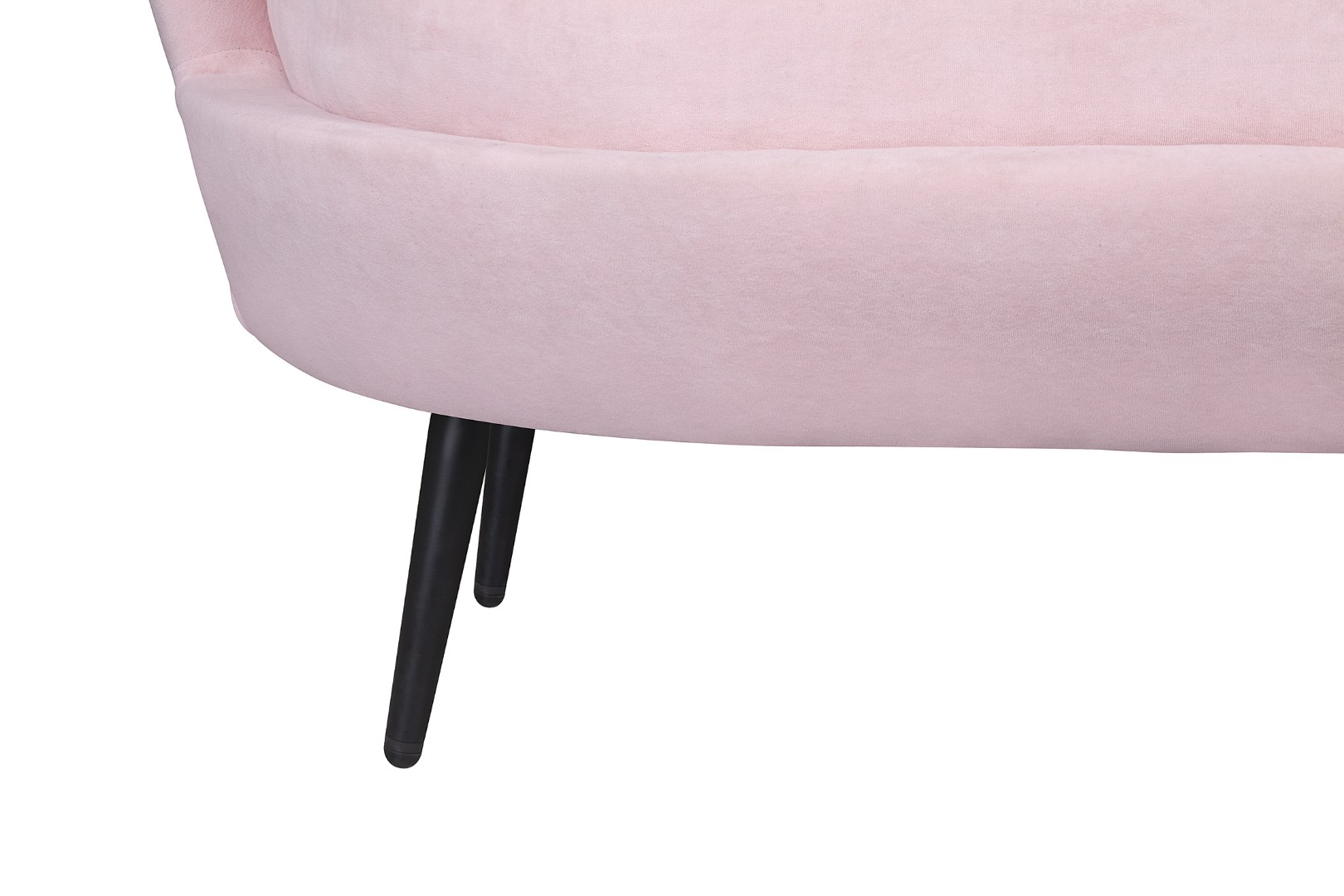 фото Диван ракушка Pearl Double Pink на черных ножках в интерьере