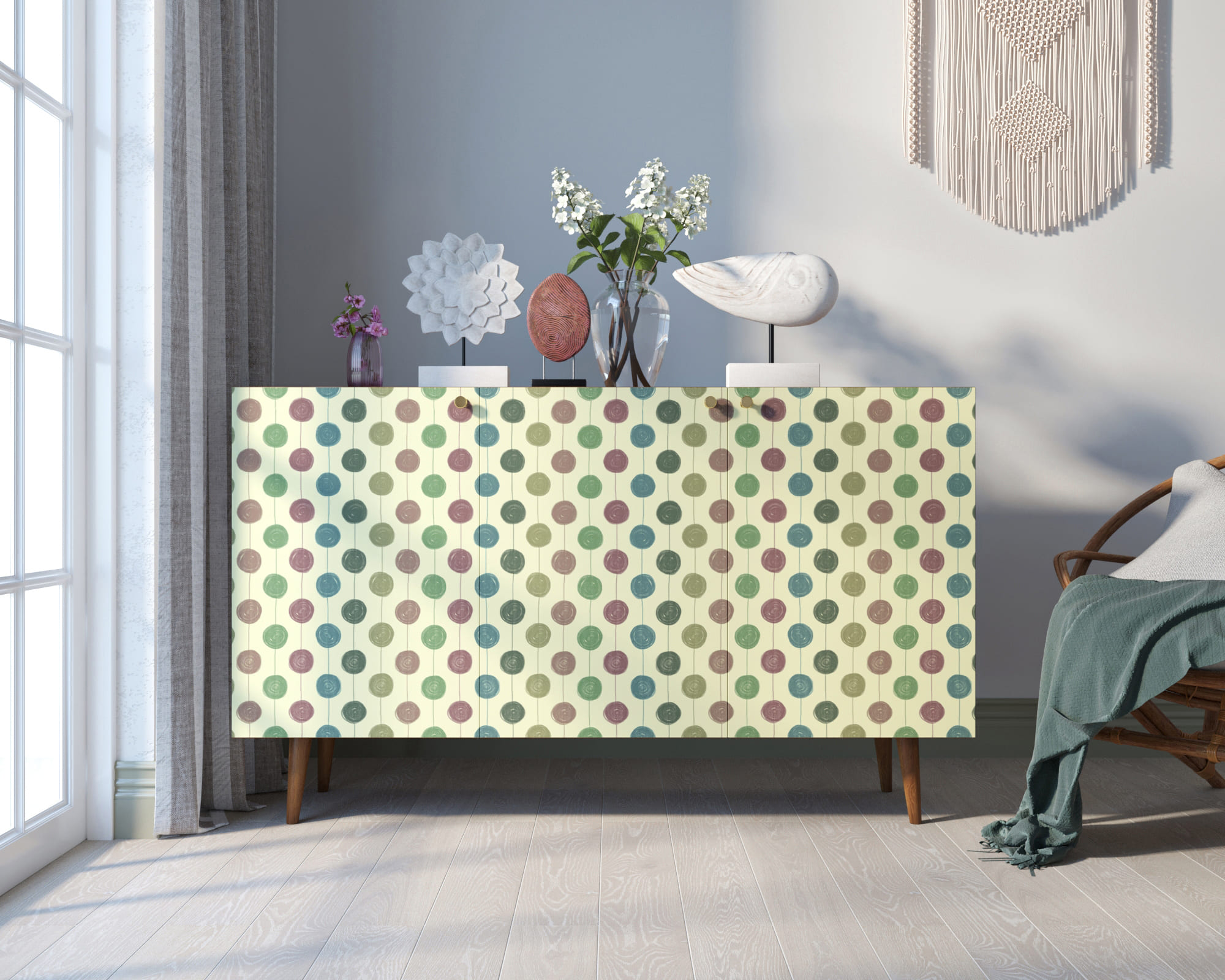 Комод "Berber" три дверки 24 принт арт BB01/Print_24 в интерьере в Москве Комод "Berber" три дверки 24 принт арт BB01/Print_24 в интерьере