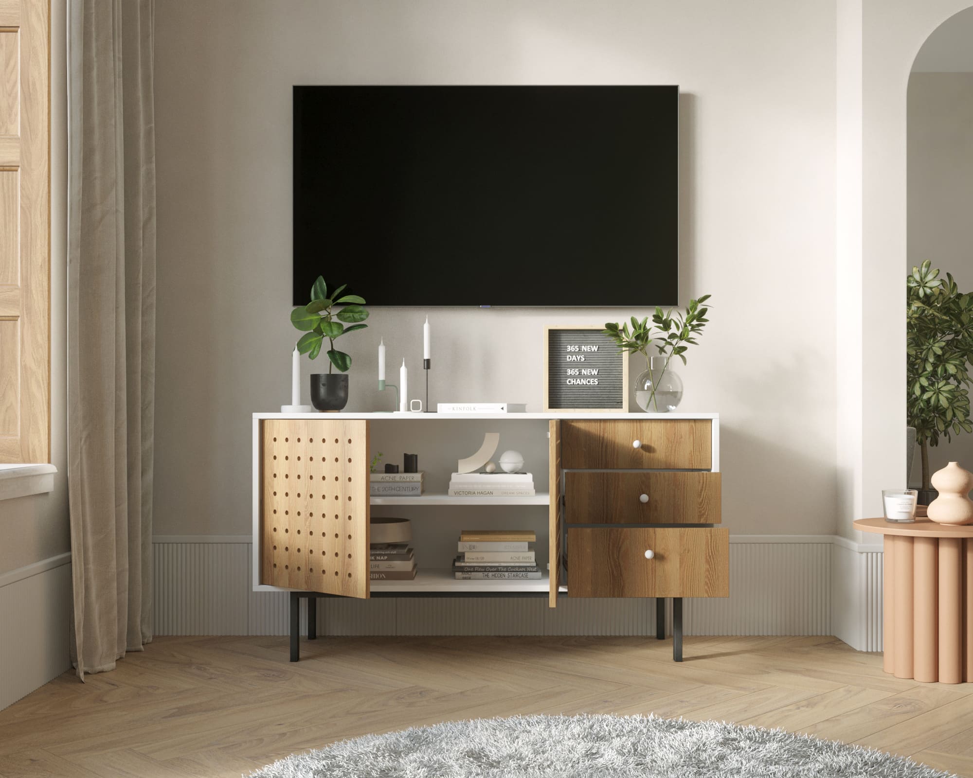 купить Комод с дверками и ящиками KOTO арт KT09