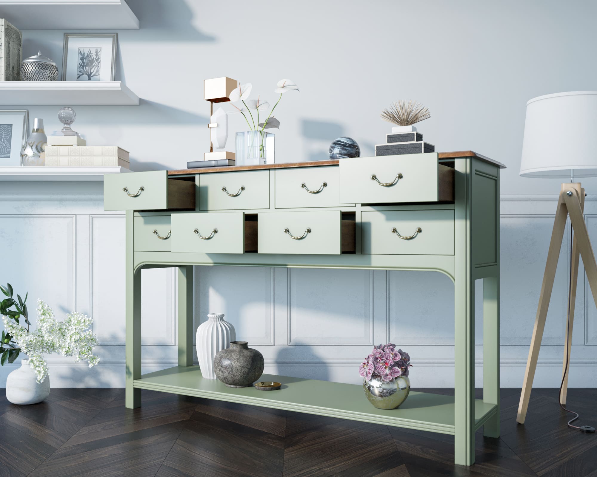 Консоль "Olivia" восемь ящиков арт GC2007 в интернет-магазине