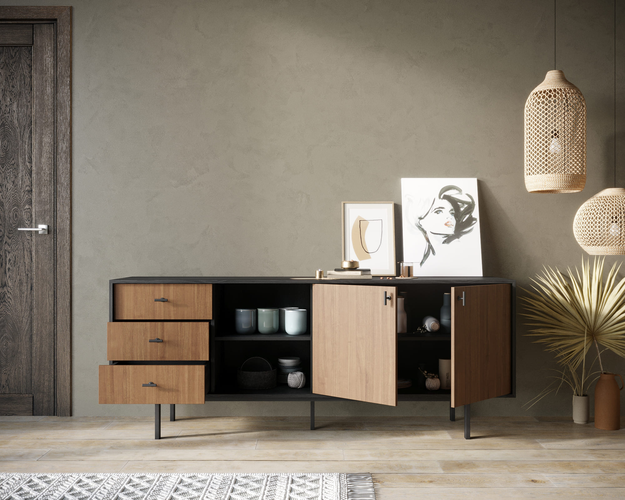 купить Комод с дверками и нишей "Emerson" арт EM15 в Москве купить Комод с дверками и нишей "Emerson" арт EM15