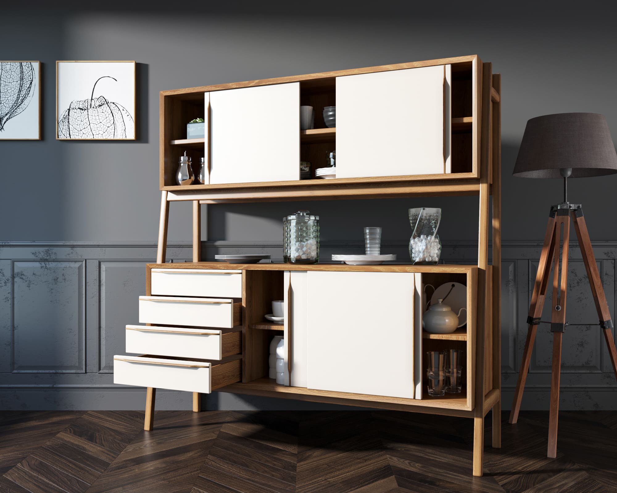 купить Буфет "Bruni white" широкий арт BR37WH