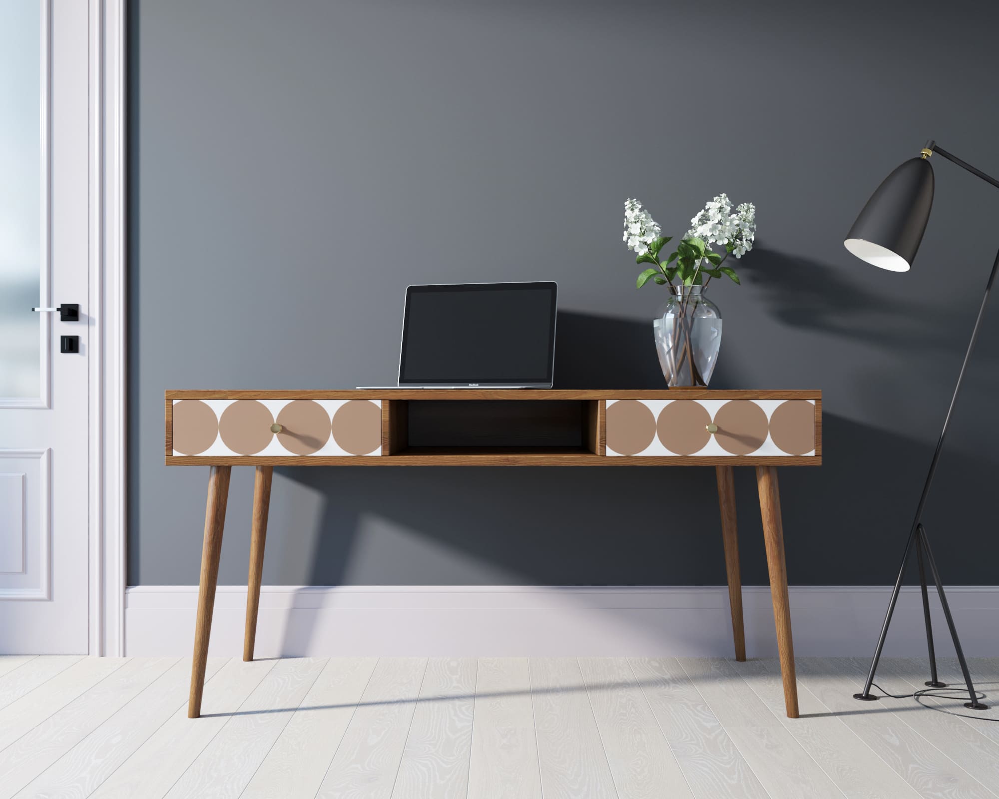 Стол рабочий "Berber" принт 17 арт BB18/Print_17 в интерьере