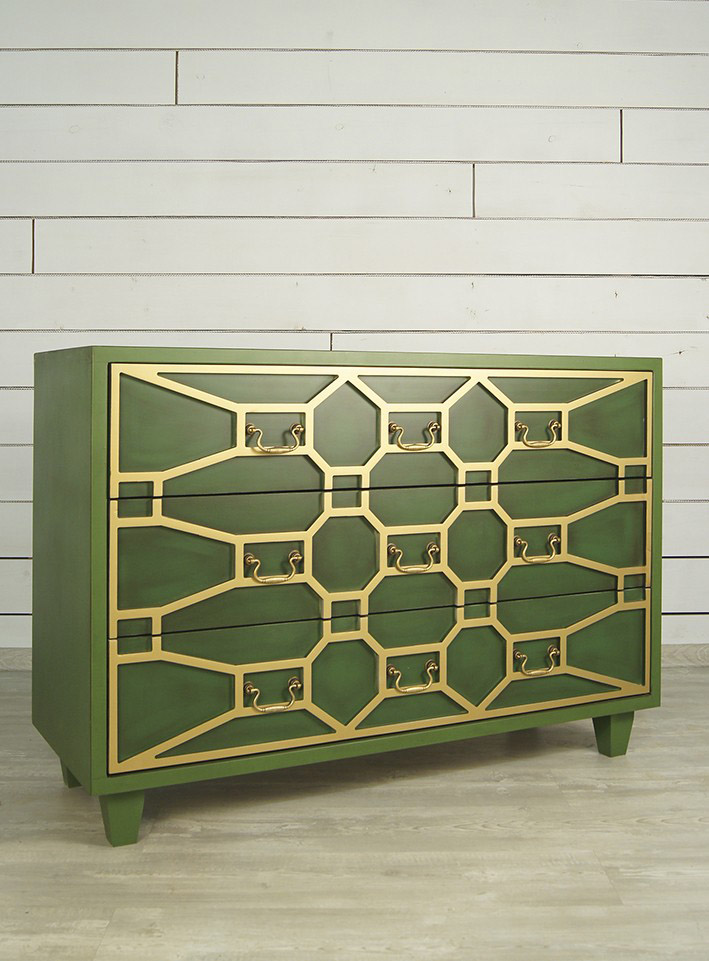 Зеленый комод "Emerald" 3 ящика арт DSC347ETG в интерьере в Москве Зеленый комод "Emerald" 3 ящика арт DSC347ETG в интерьере