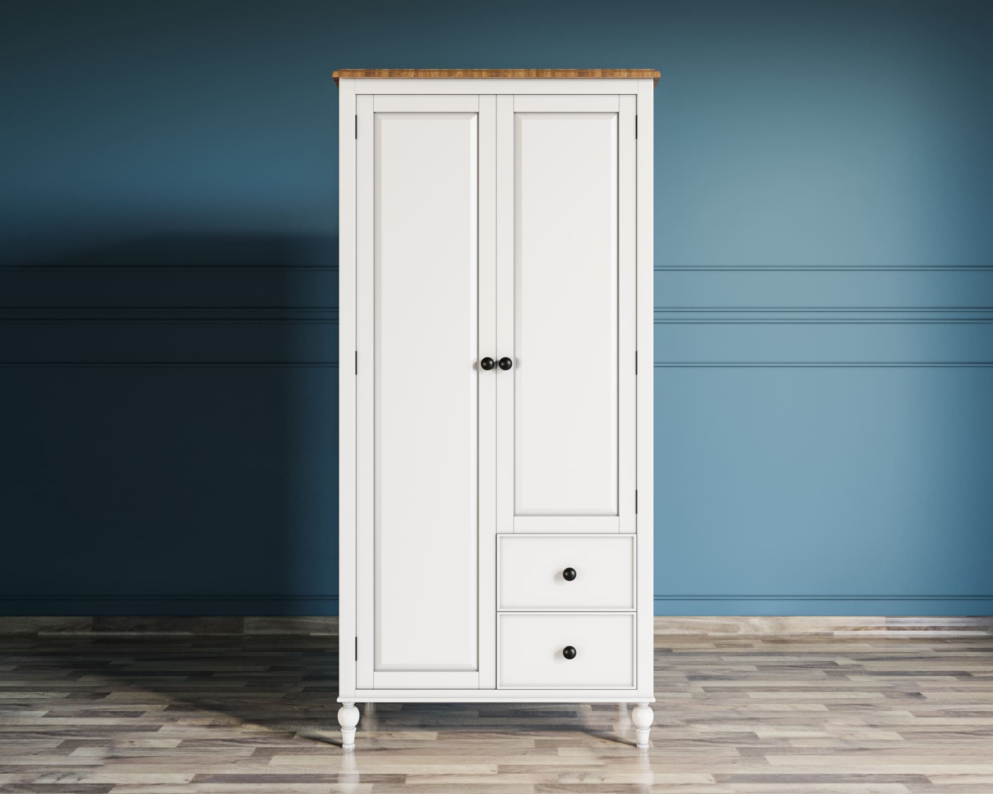 Шкаф двухстворчатый "Odri" с двумя ящиками арт od2127S в интернет-магазине