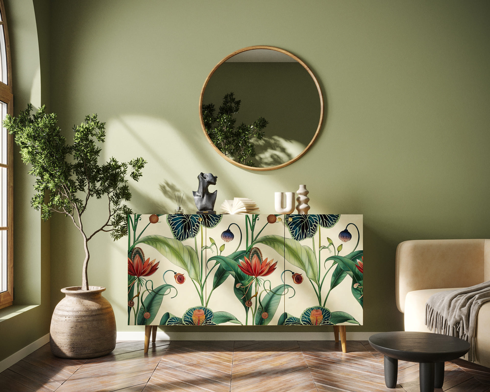 Комод "Berber" три дверки арт BB01/Print_55 в интернет-магазине