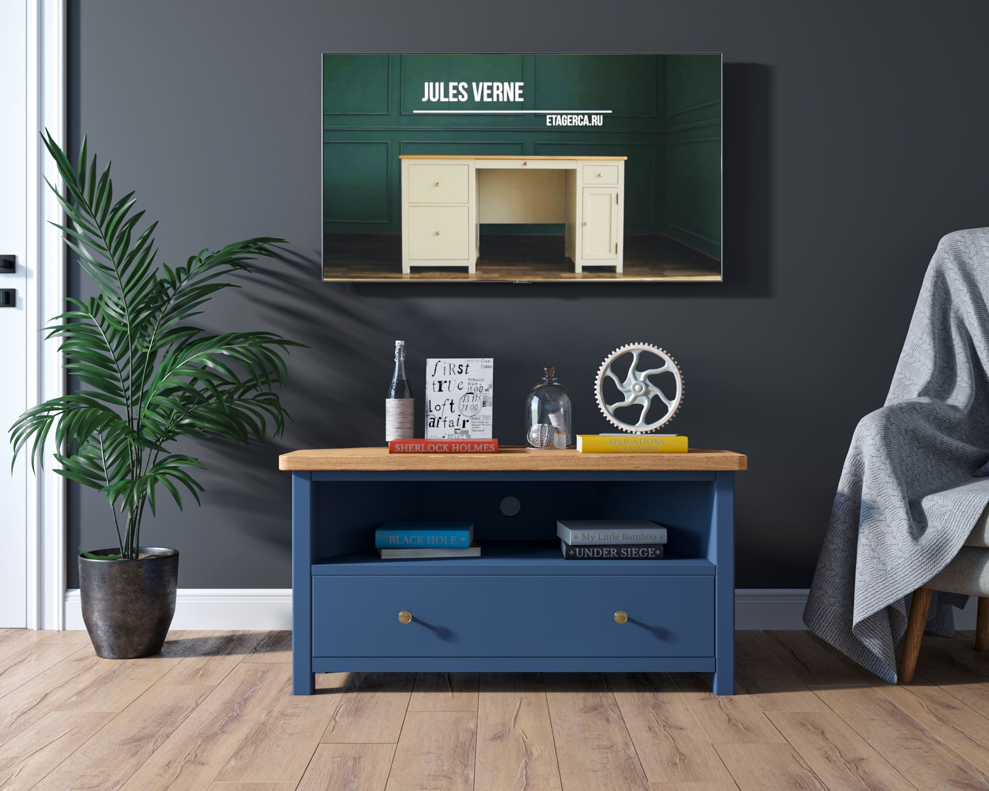 Комод под TV "Jules Verne" угловой арт JV24ETGB в интернет-магазине