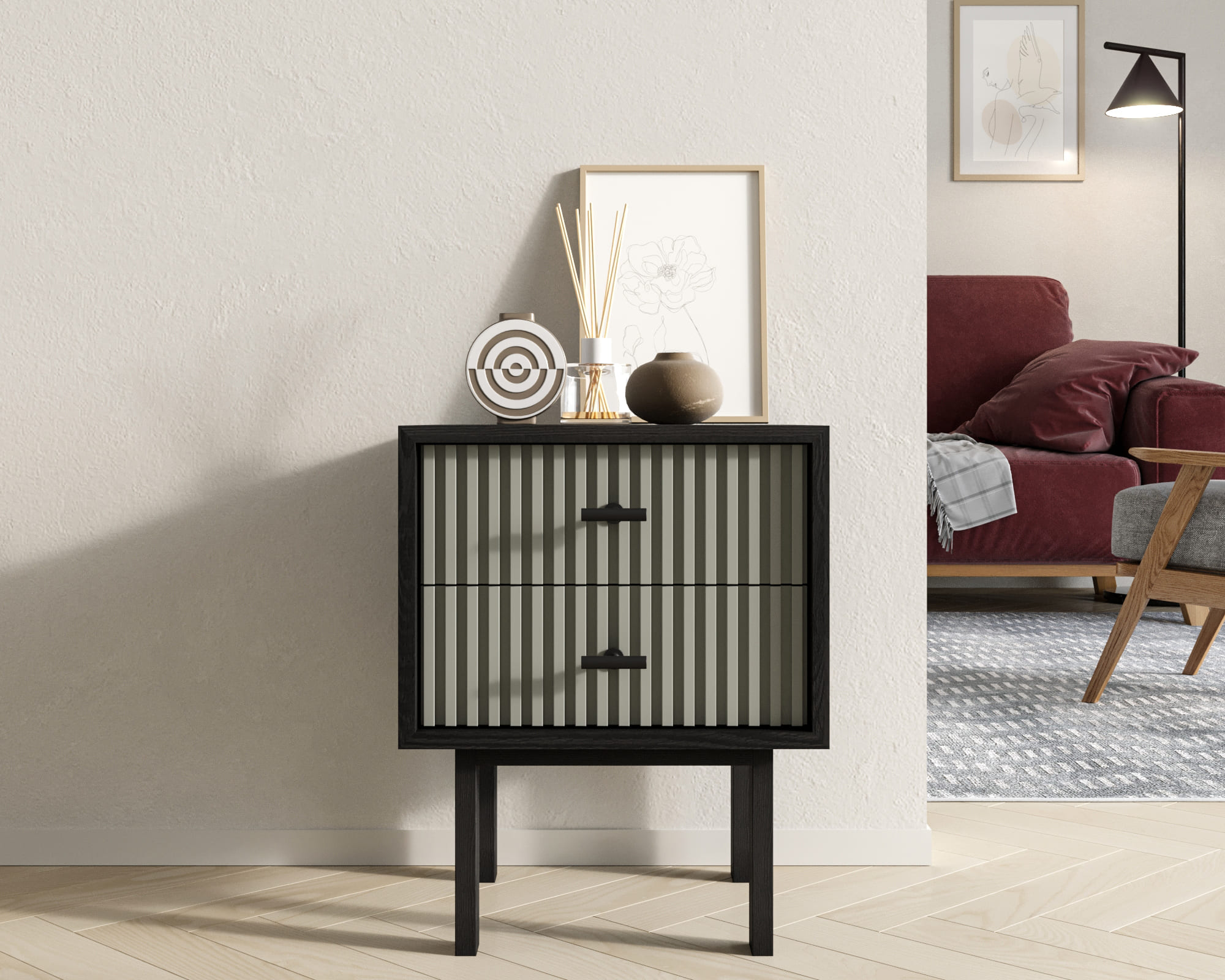 Тумбочка с двумя ящиками "Emerson" арт EM16/gray/L в интернет-магазине в Москве Тумбочка с двумя ящиками "Emerson" арт EM16/gray/L в интернет-магазине