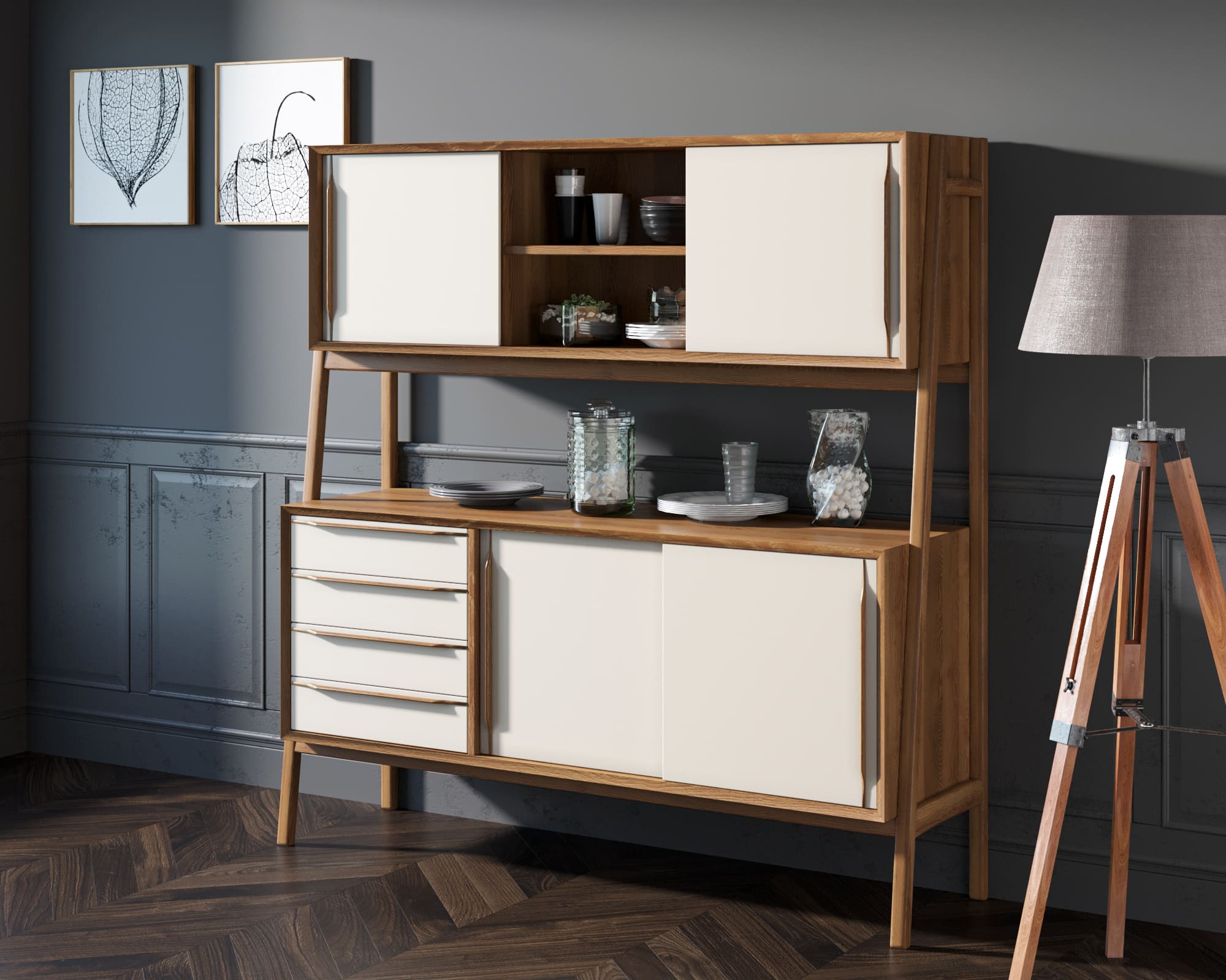 заказать Буфет "Bruni white" широкий арт BR37WH