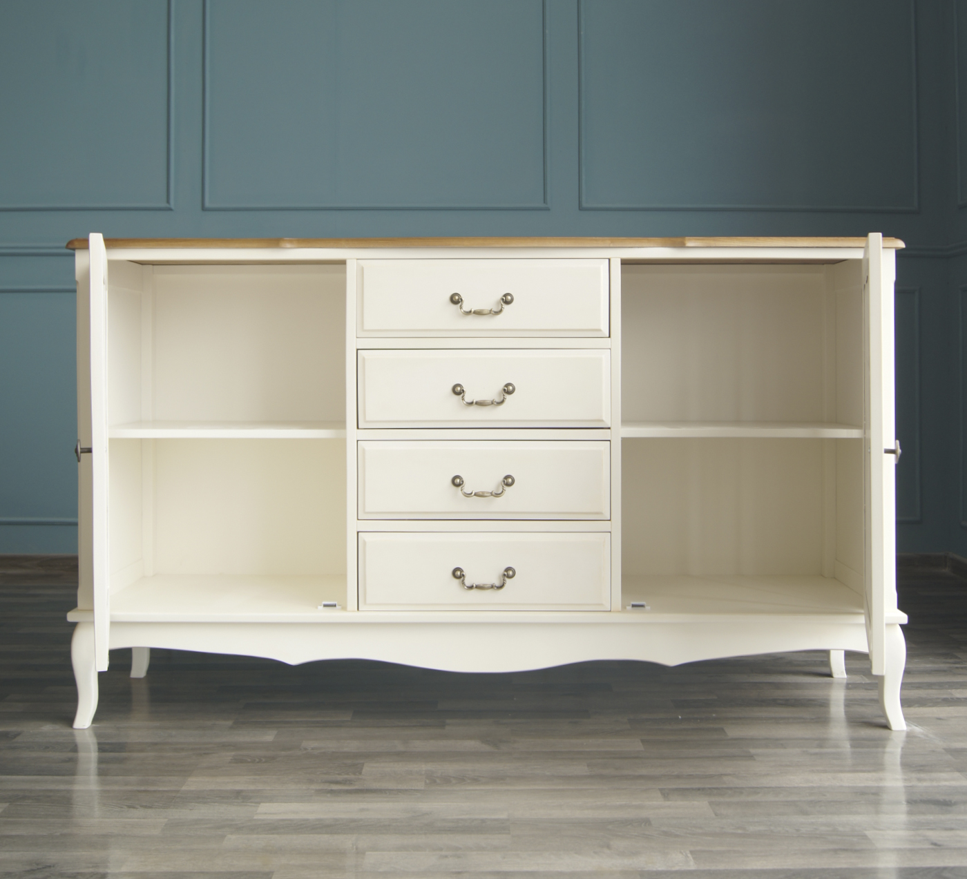 купить Бежевый комод "Leontina" с дверками и ящиками арт ST9351