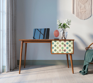 Стол рабочий "Berber" принт 24 с одной тумбой арт BB20/Print_24