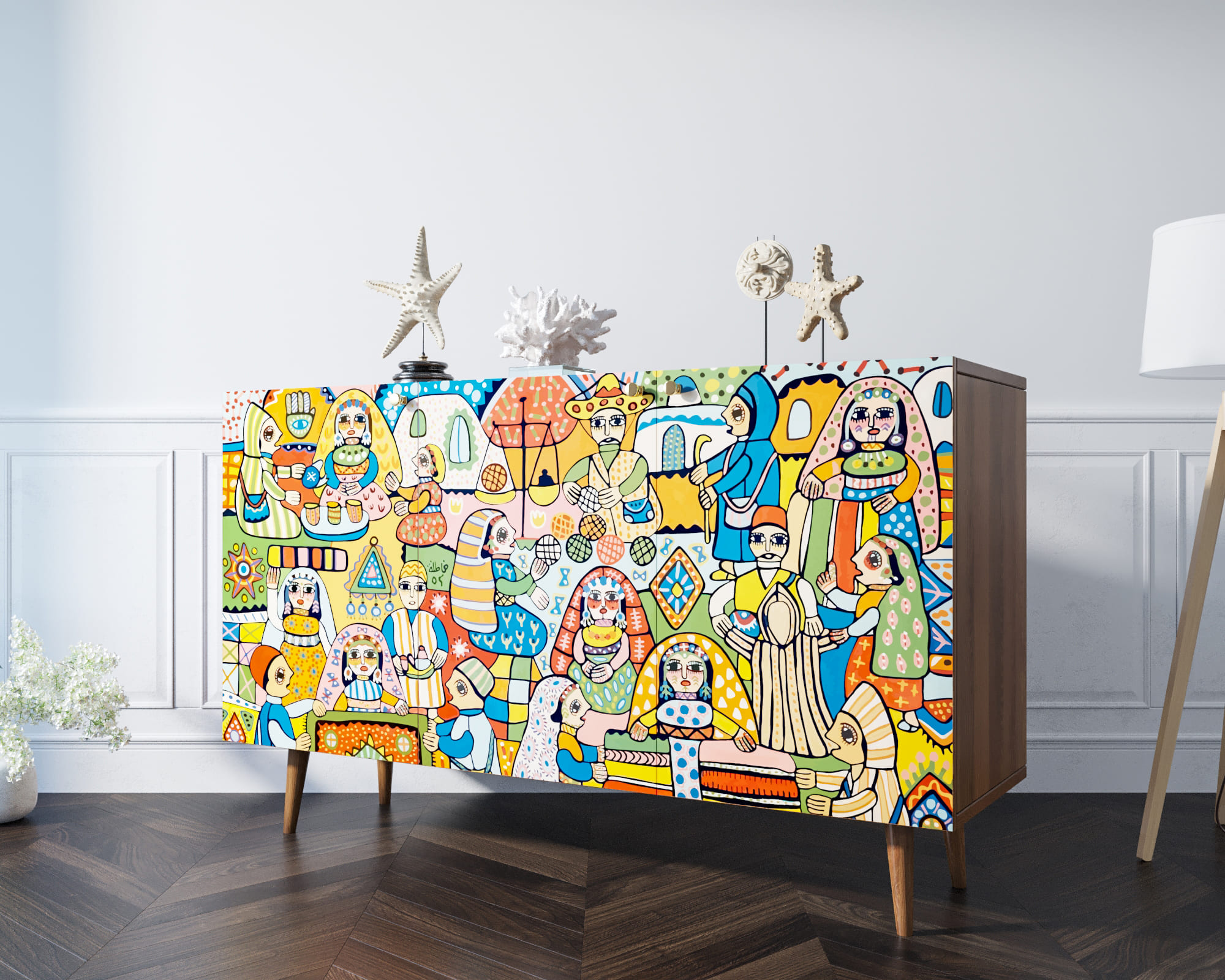 фото Комод "Berber" три дверки 1 принт арт BB01/Print_01