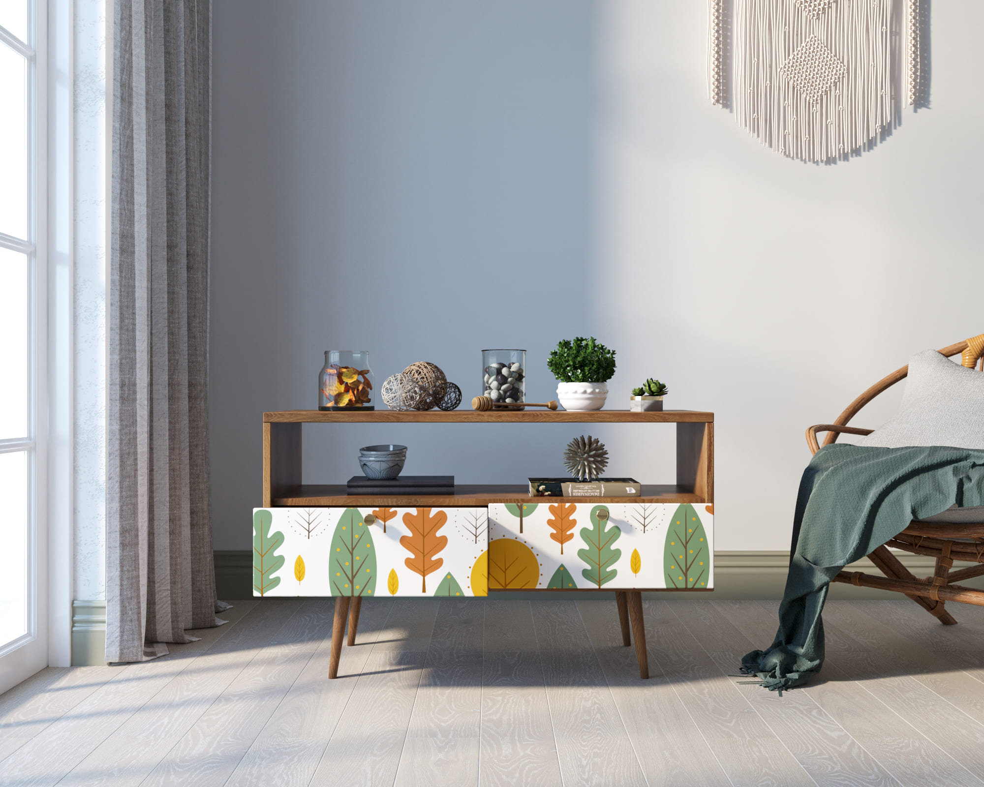 купить Консоль "Berber" с двумя ящиками принт 30 арт BB22/Print_30