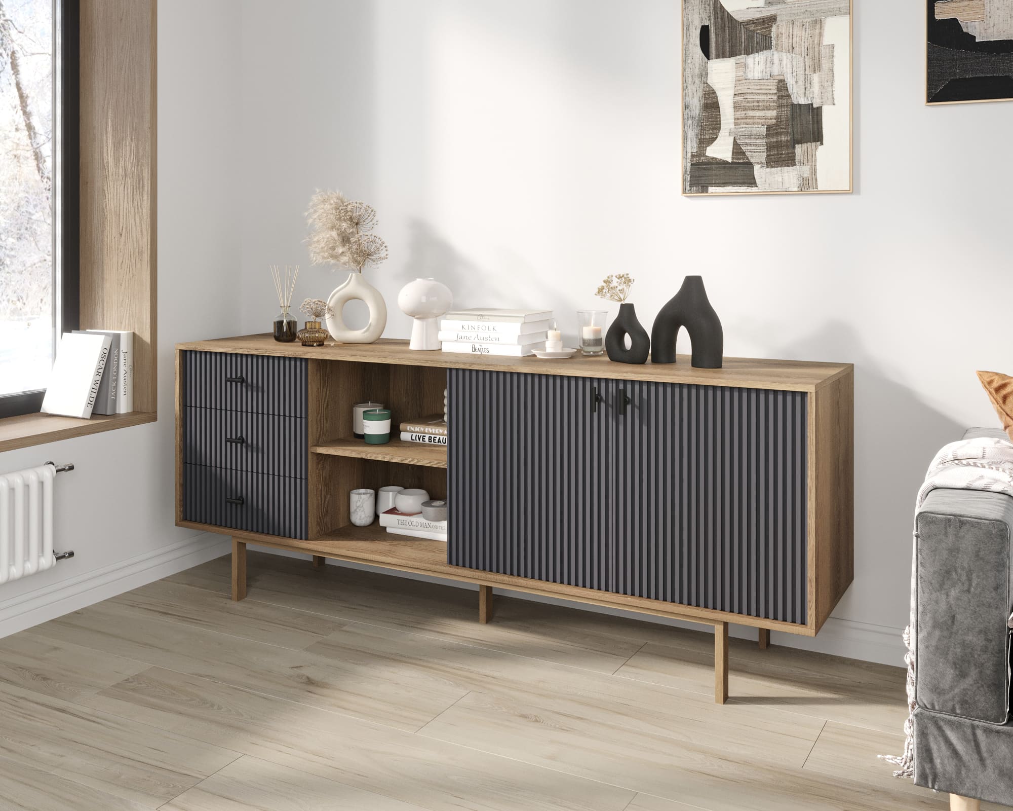 заказать Комод с дверками и нишей "Emerson" арт EM15/7024/L