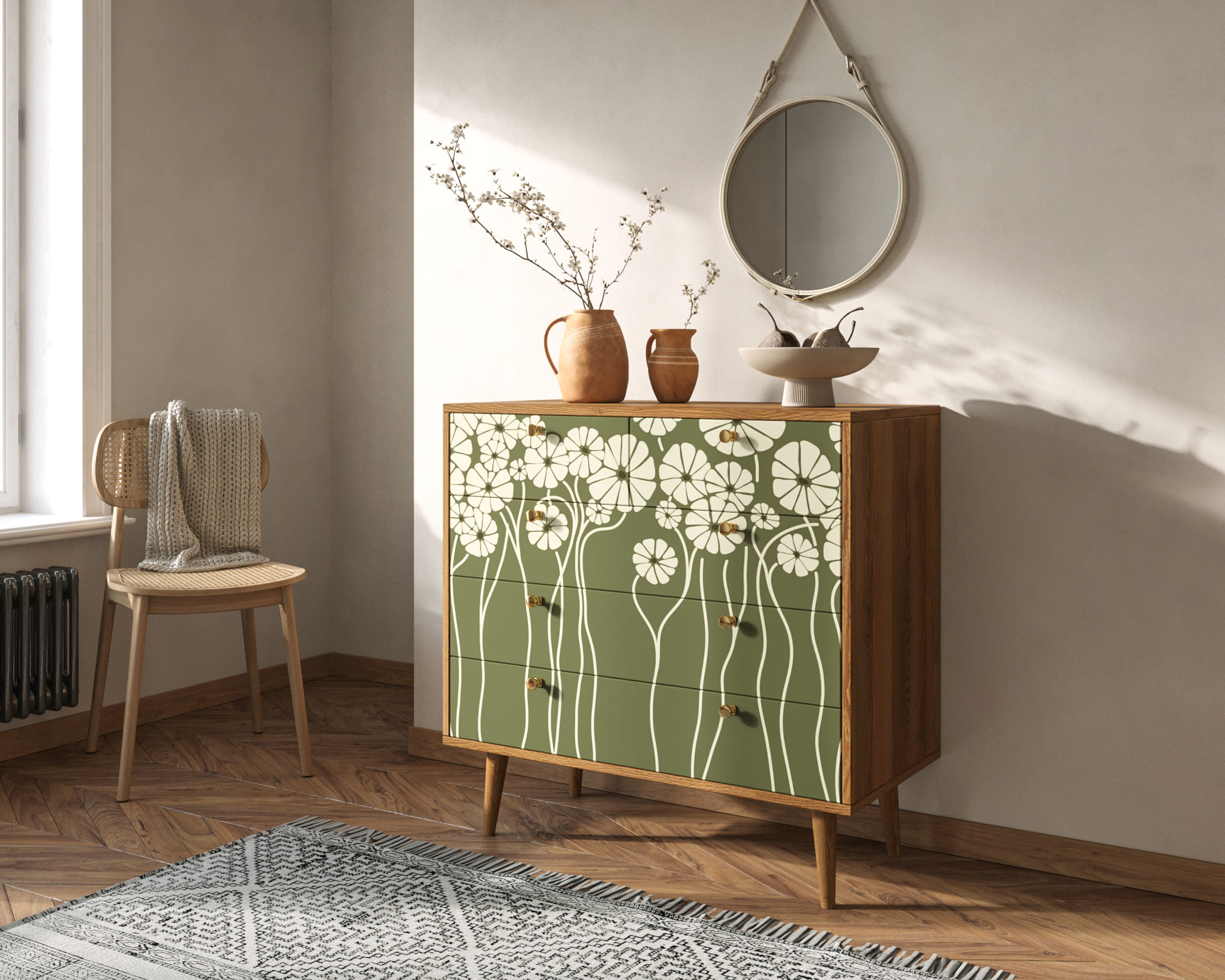 заказать Комод "Berber" пять ящиков арт BB36/Print_53