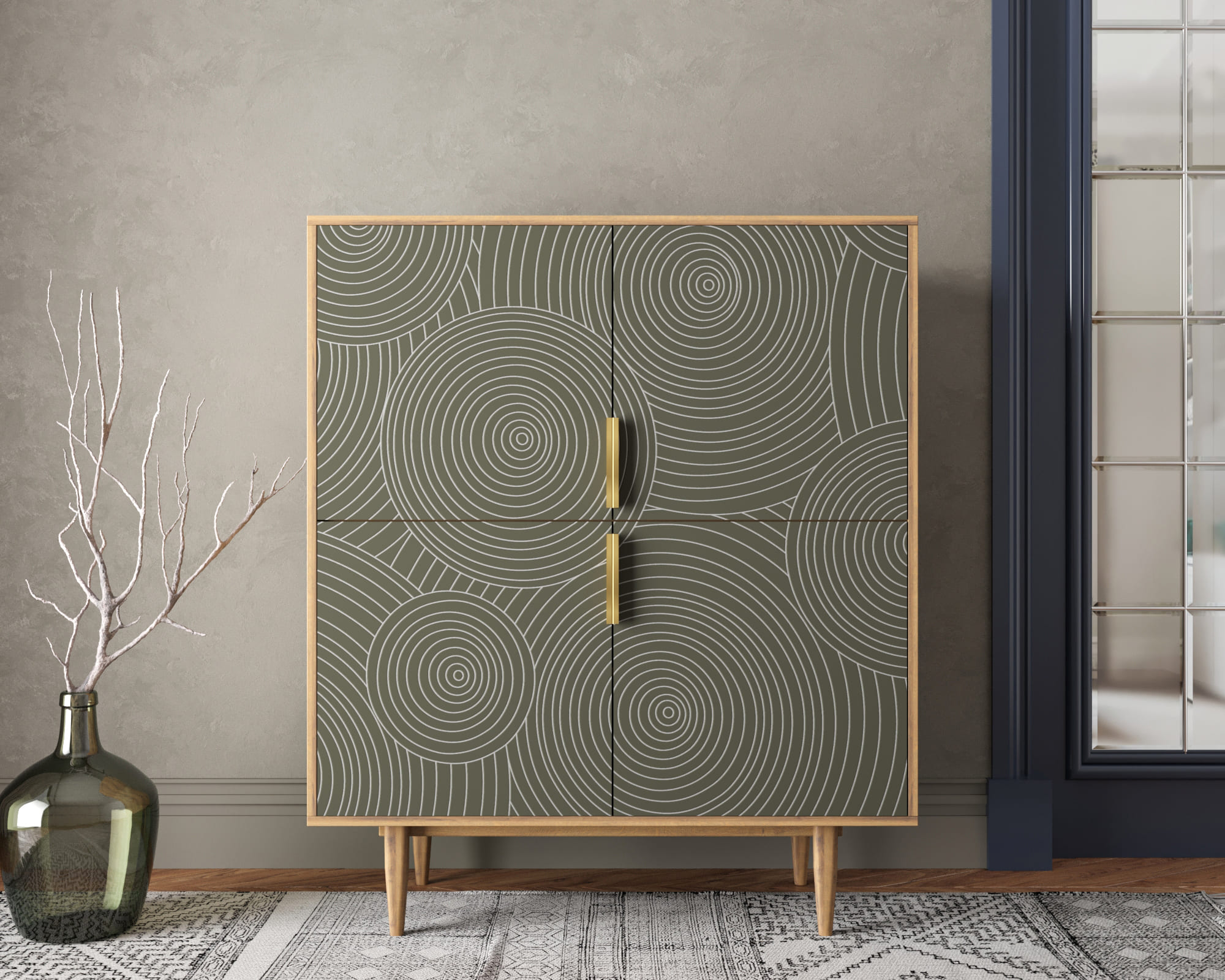 Большой комод с четырьмя дверками "Line" R19/browngrey в интернет-магазине в Москве Большой комод с четырьмя дверками "Line" R19/browngrey в интернет-магазине