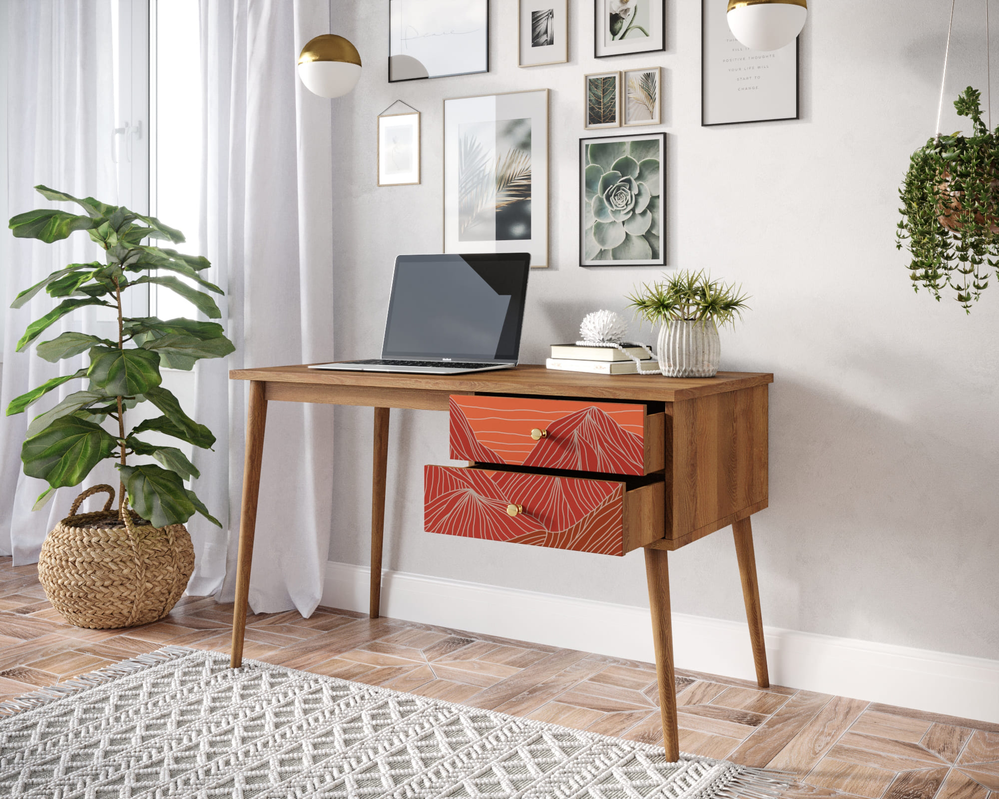 купить Стол рабочий "Berber" принт 49 с одной тумбой арт BB20/Print_49 в Москве купить Стол рабочий "Berber" принт 49 с одной тумбой арт BB20/Print_49