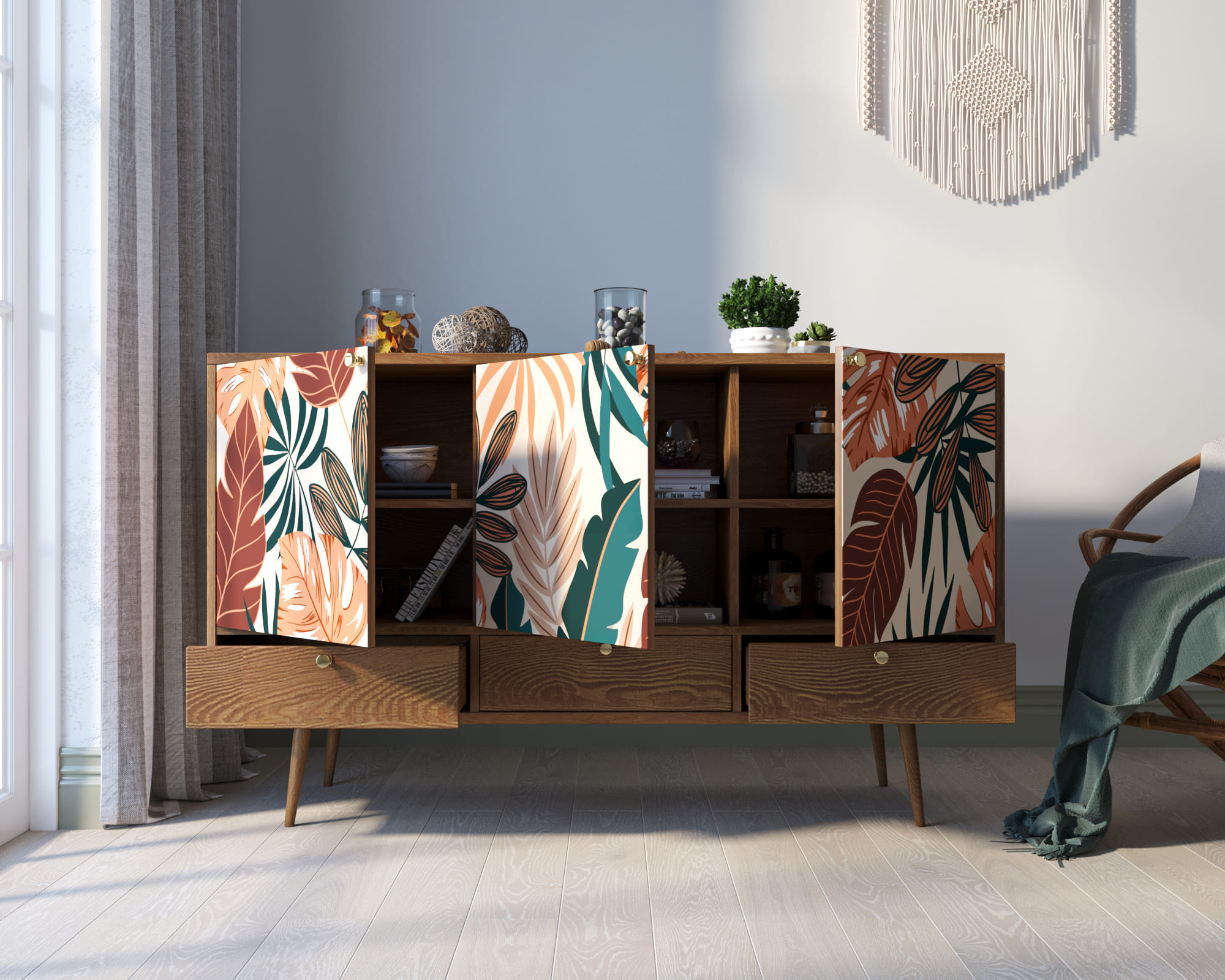 купить Комод "Berber" три дверки и три ящика 25 принт арт BB24/Print_25