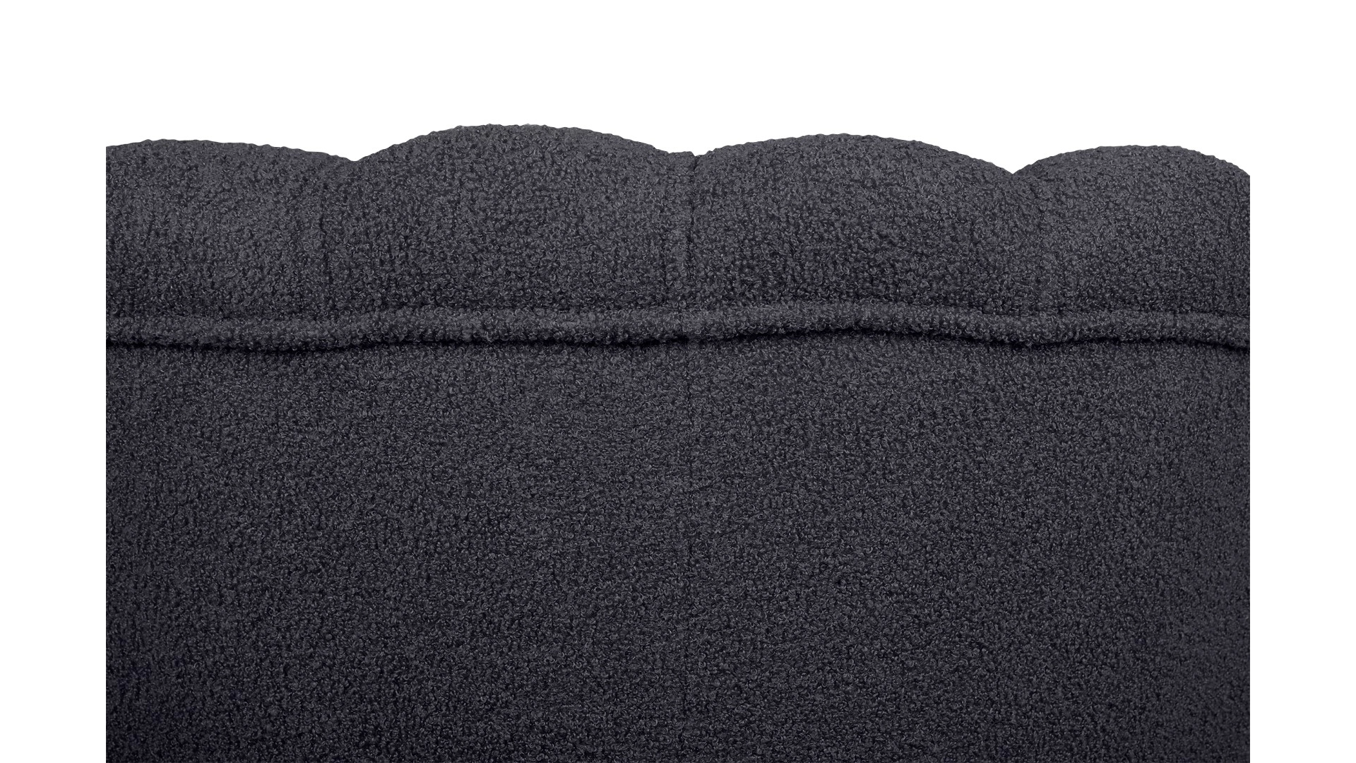 фото Низкое кресло ракушка Pearl Black Boucle на черных ножках