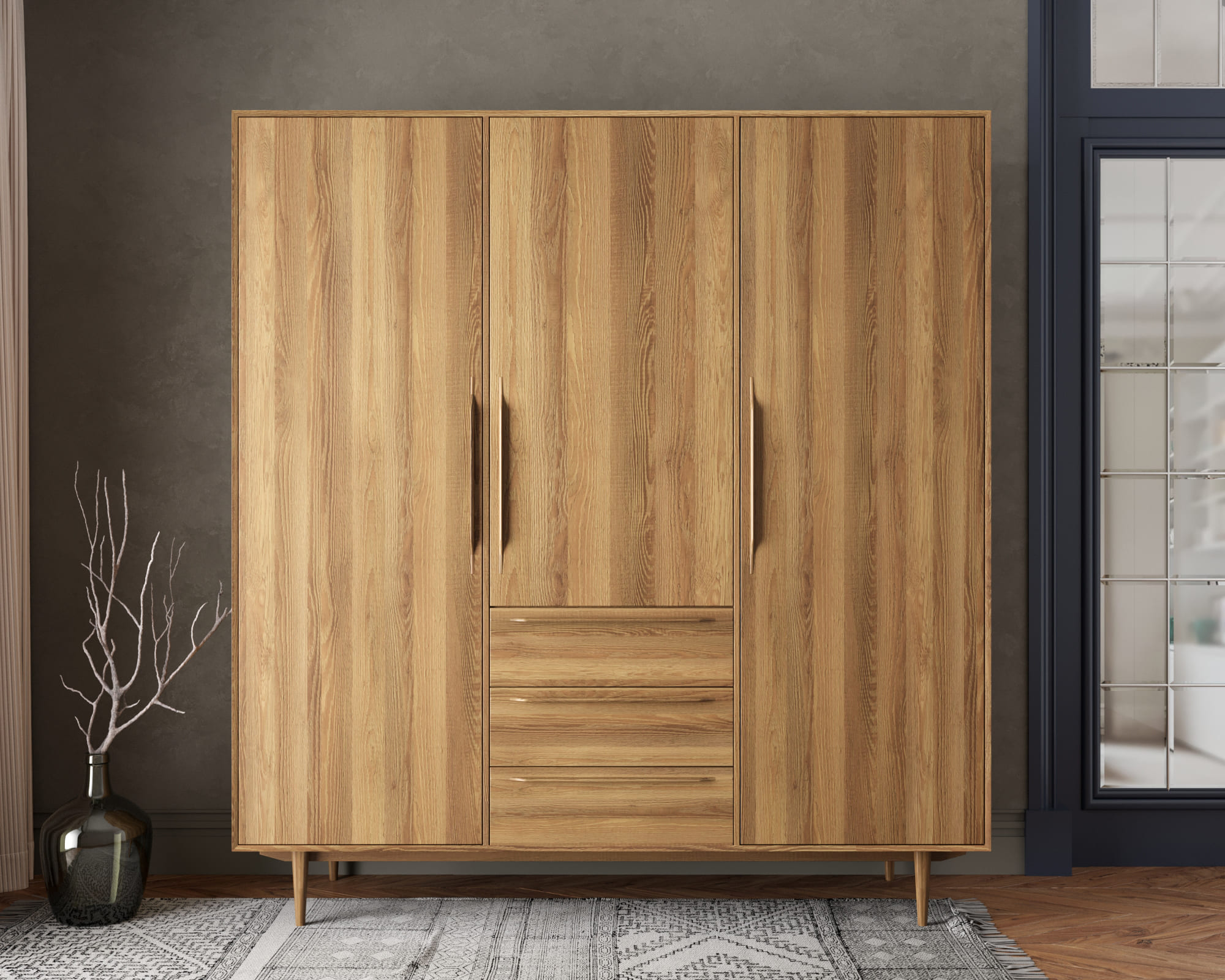 заказать Шкаф в скандинавском стиле "Bruni" трехстворчатый арт BR27/3