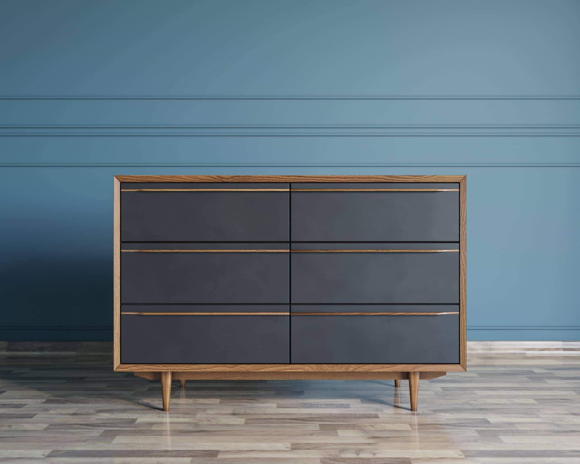 фото Комод "Bruni Black" с шестью ящиками арт BR05Black в Москве фото Комод "Bruni Black" с шестью ящиками арт BR05Black