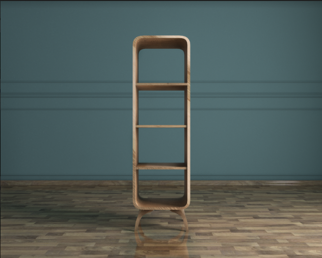 Деревянный стеллаж "Ellipse" узкий арт EL06