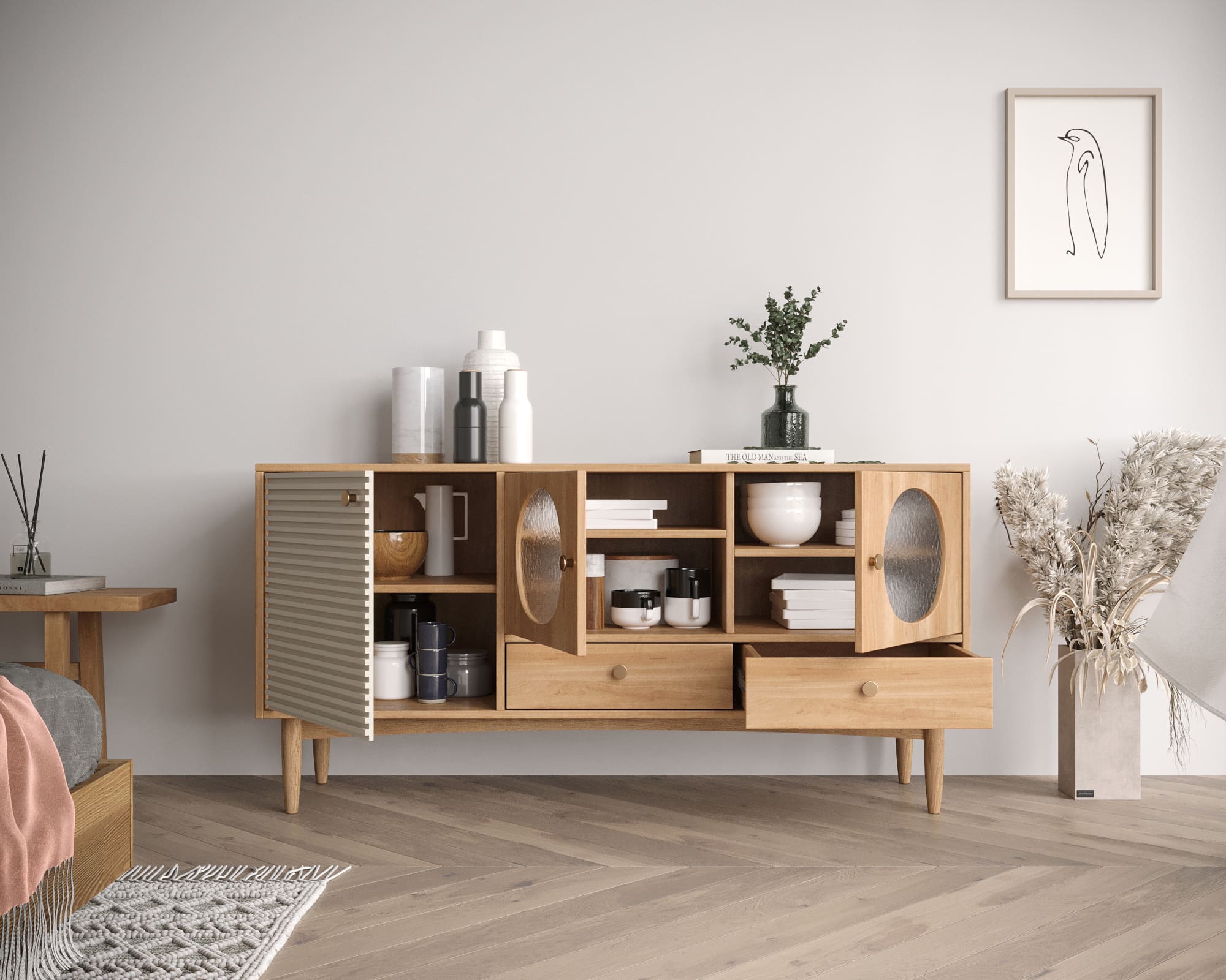 купить Комод "Bubble" с тремя дверками и двумя ящиками арт BBL03