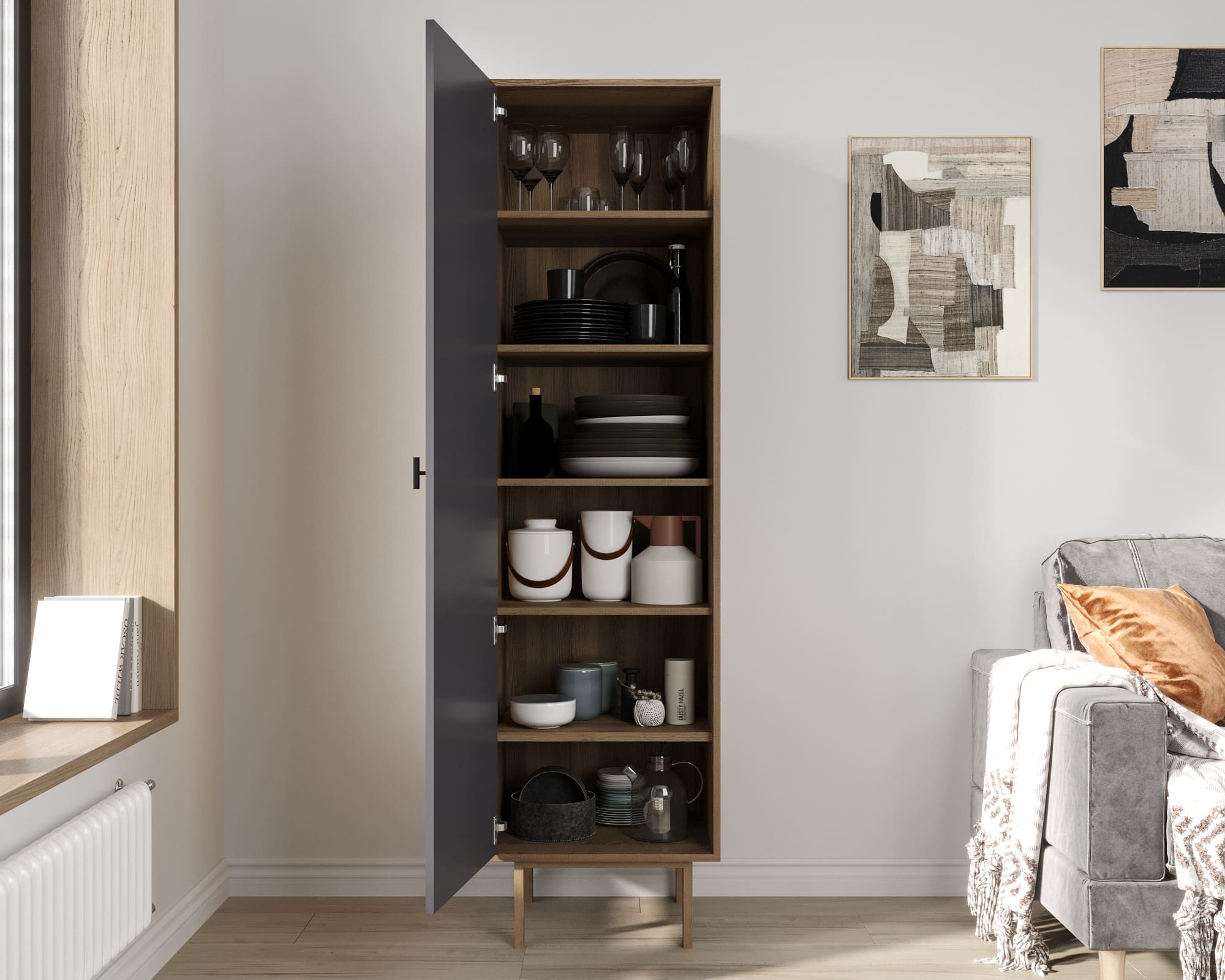 купить Шкаф c одной дверкой "Emerson" арт EM101/7024/L в Москве купить Шкаф c одной дверкой "Emerson" арт EM101/7024/L