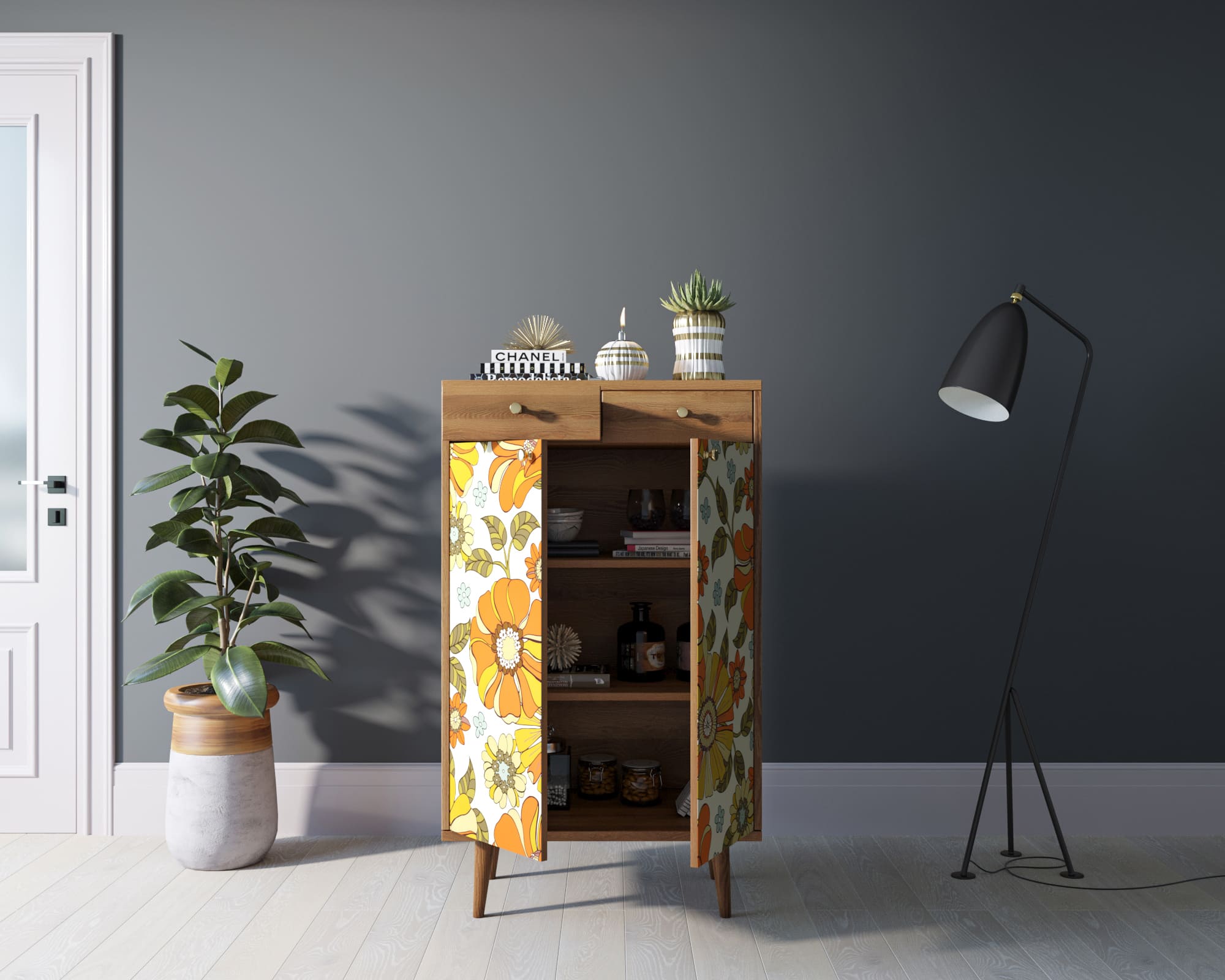 купить Комод "Berber" два ящика и дверки 47 принт арт BB46/Print_47