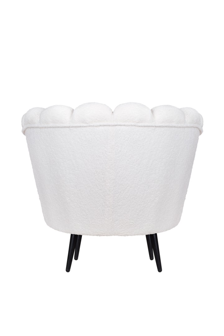 Низкое кресло ракушка Pearl цвет белый на черных ножках в интернет-магазине