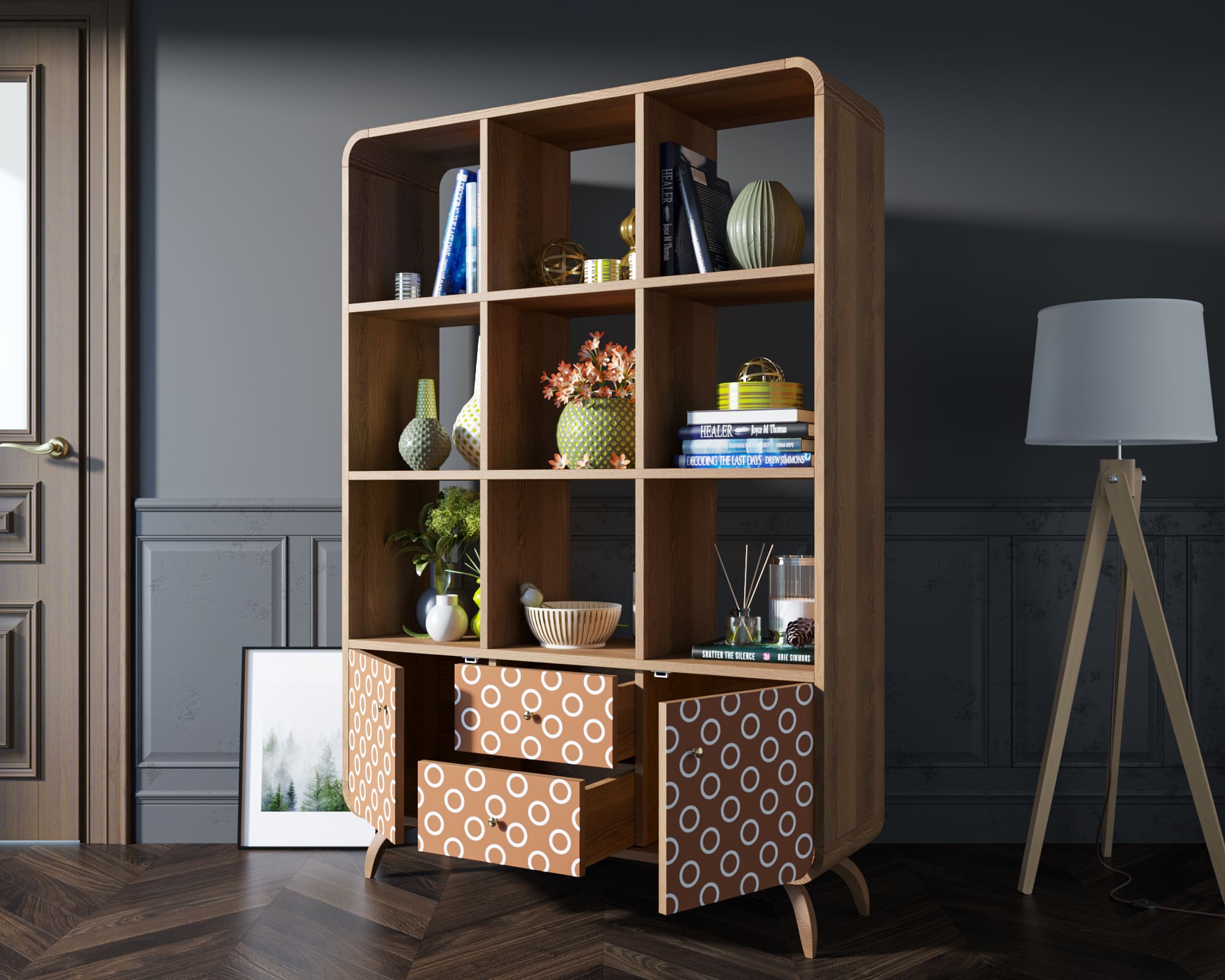 купить Стеллаж "Ellipse" принт 3 арт EL13/print_3