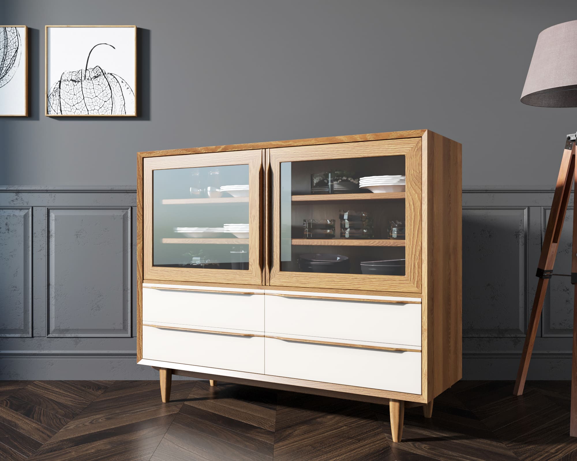 Буфет "Bruni white" низкий арт BR34WH в интернет-магазине