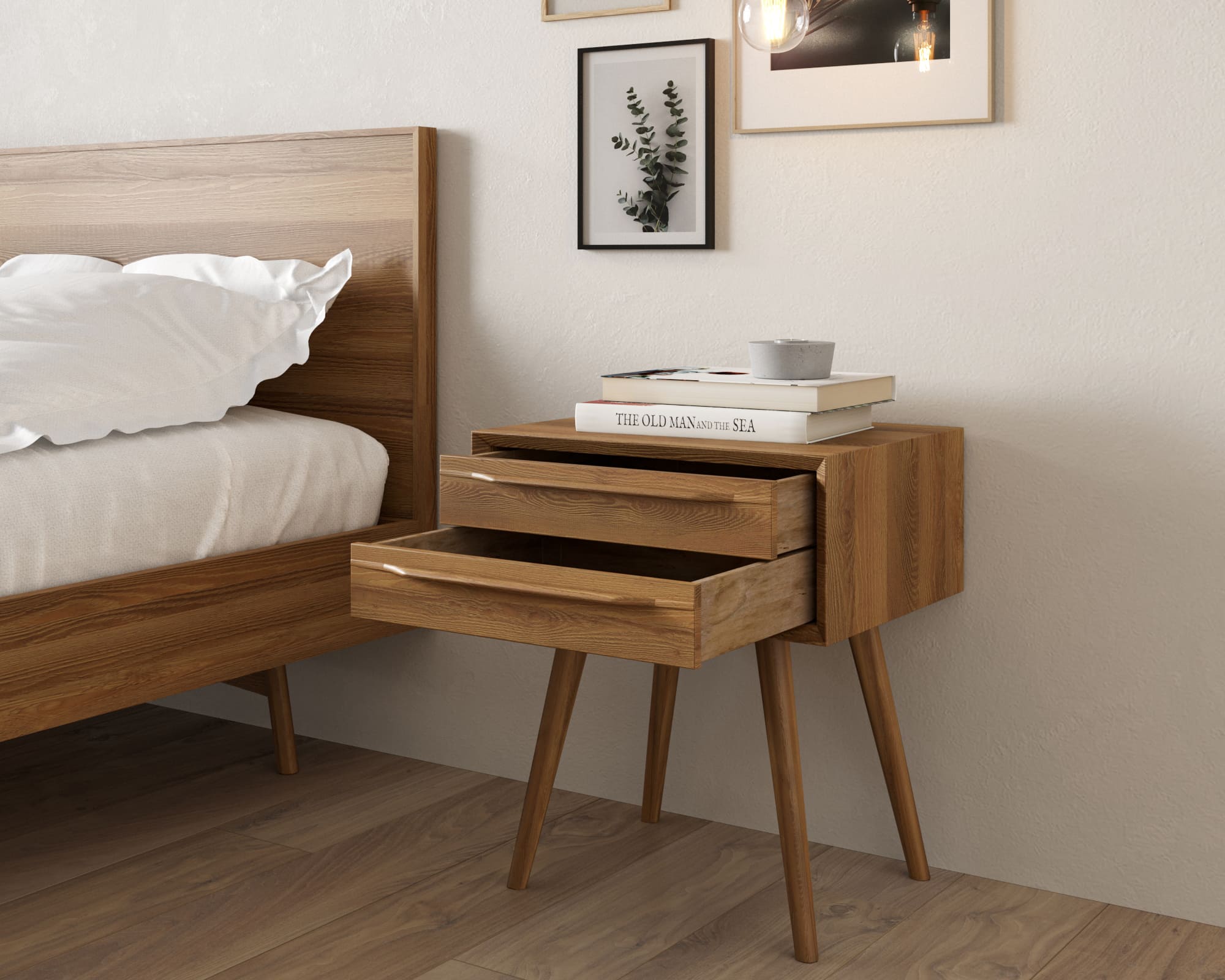 купить Тумба для прихожей в Скандинавском стиле "Bruni" с двумя ящиками