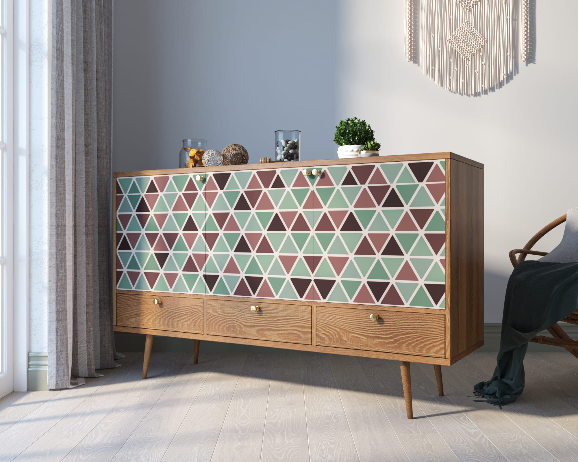 заказать Комод "Berber" три дверки и три ящика 26 принт арт BB24/Print_26