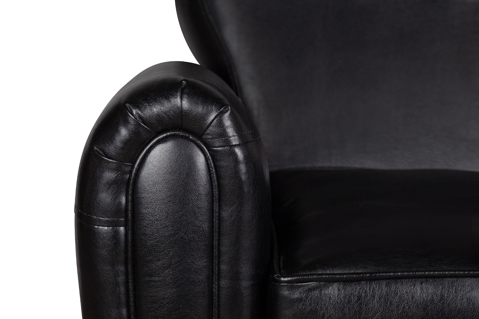 фото Кресло кожаное широкое Flog черное