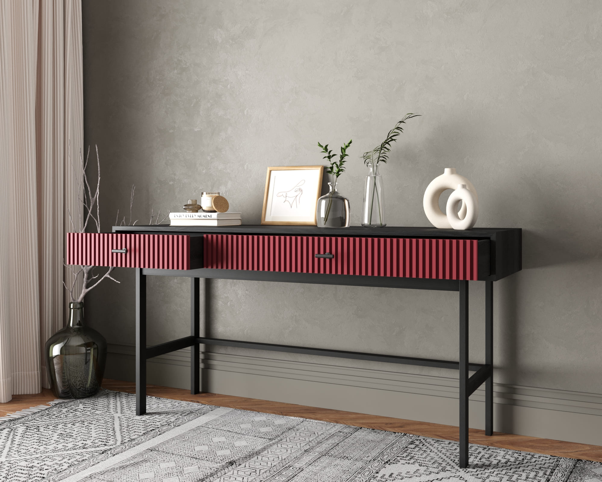 купить Консоль с двумя ящиками "Emerson" арт EM22/red/L