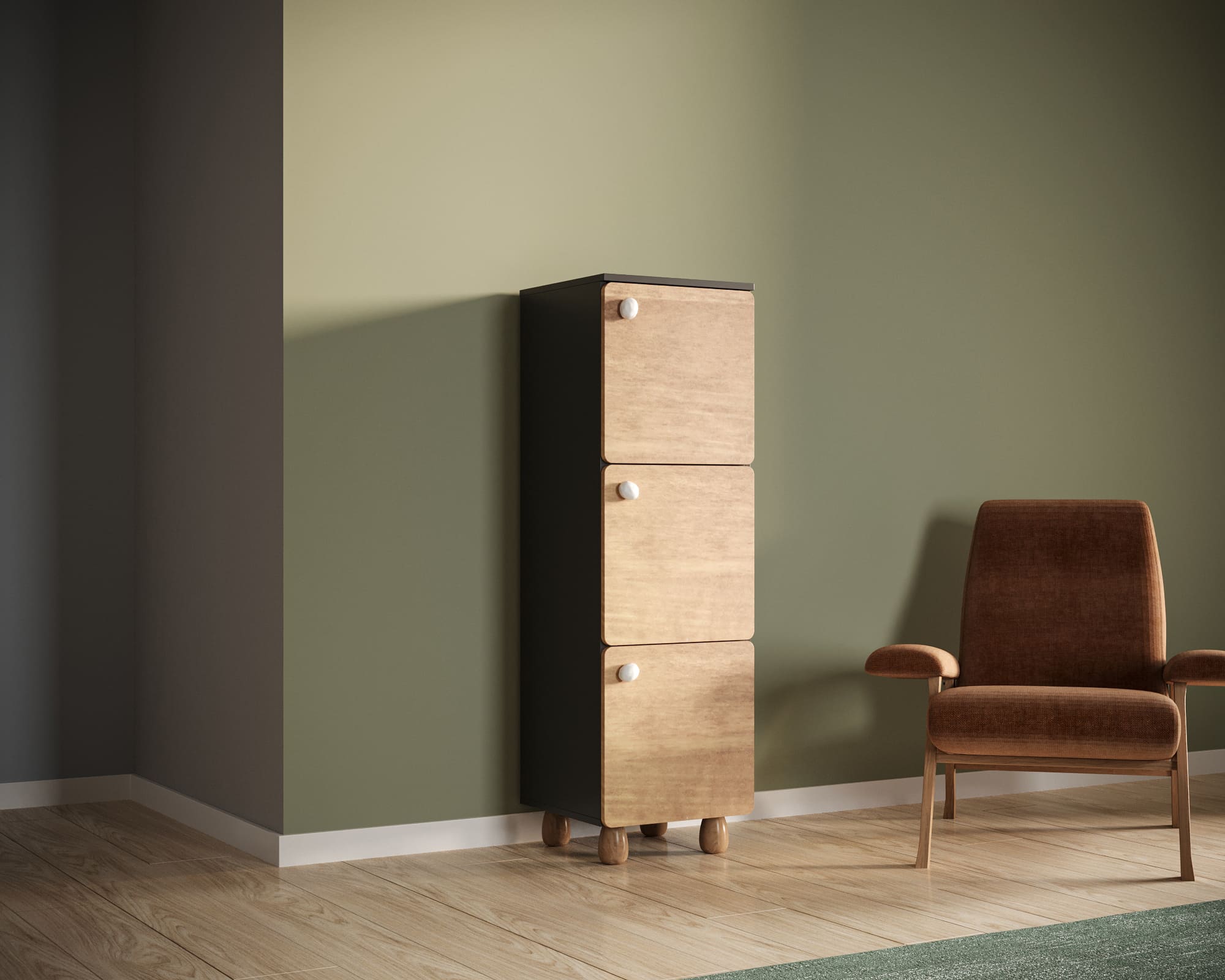 заказать Узкий шкаф с тремя дверками "Split" SP20